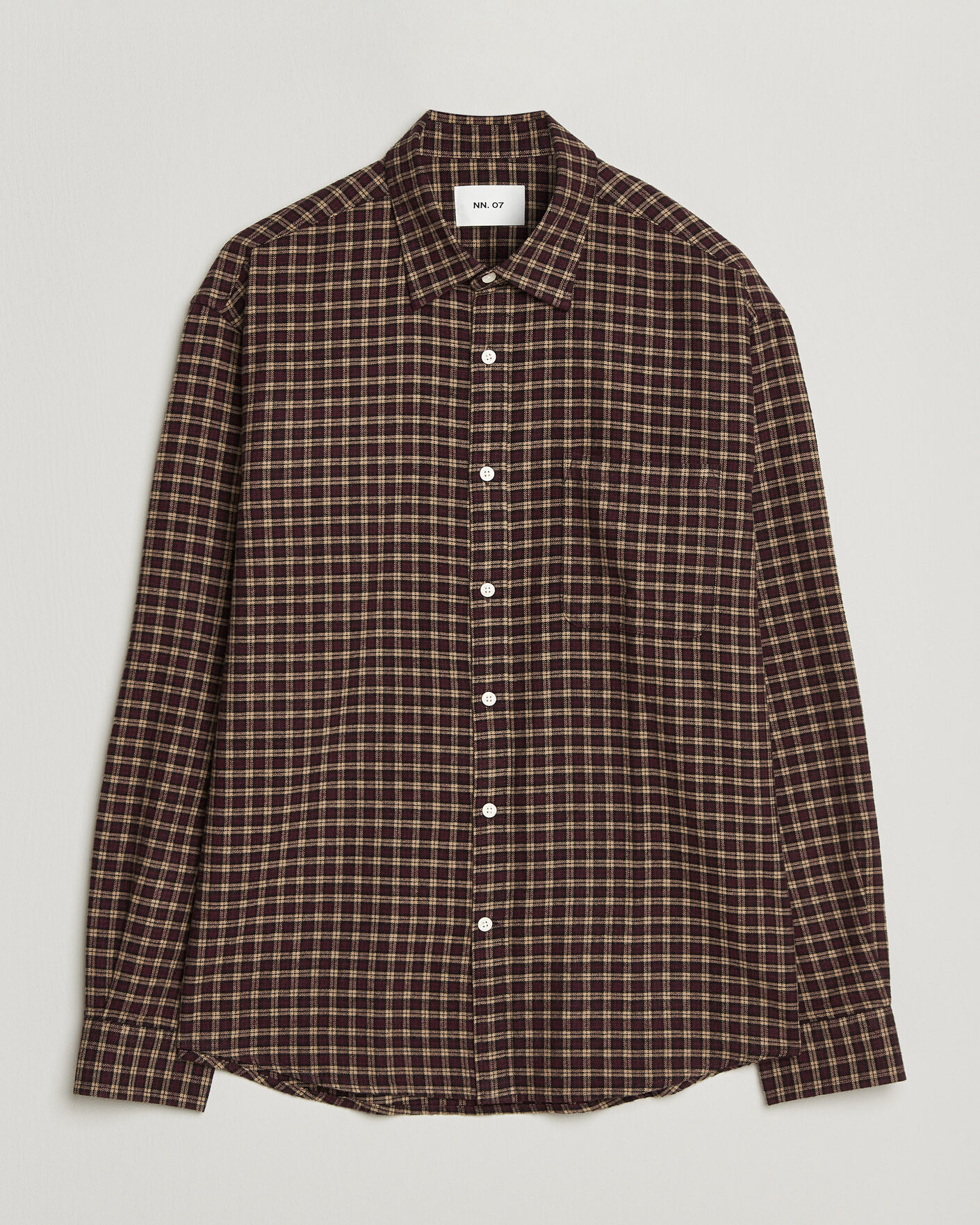 Herre | Skjorter | NN07 | Deon Flannel Shirt Bordeaux Check