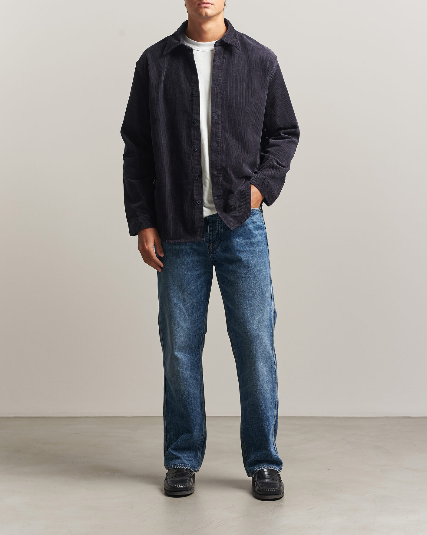 Herre | Skjorter | NN07 | Casper Corduroy Overshirt Deep Navy