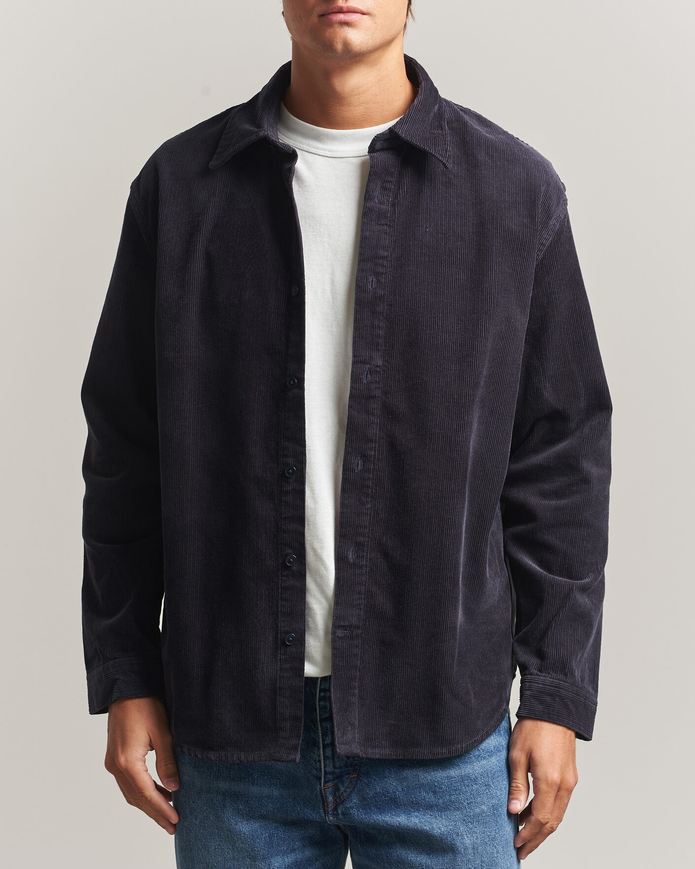 Herre | Skjorter | NN07 | Casper Corduroy Overshirt Deep Navy