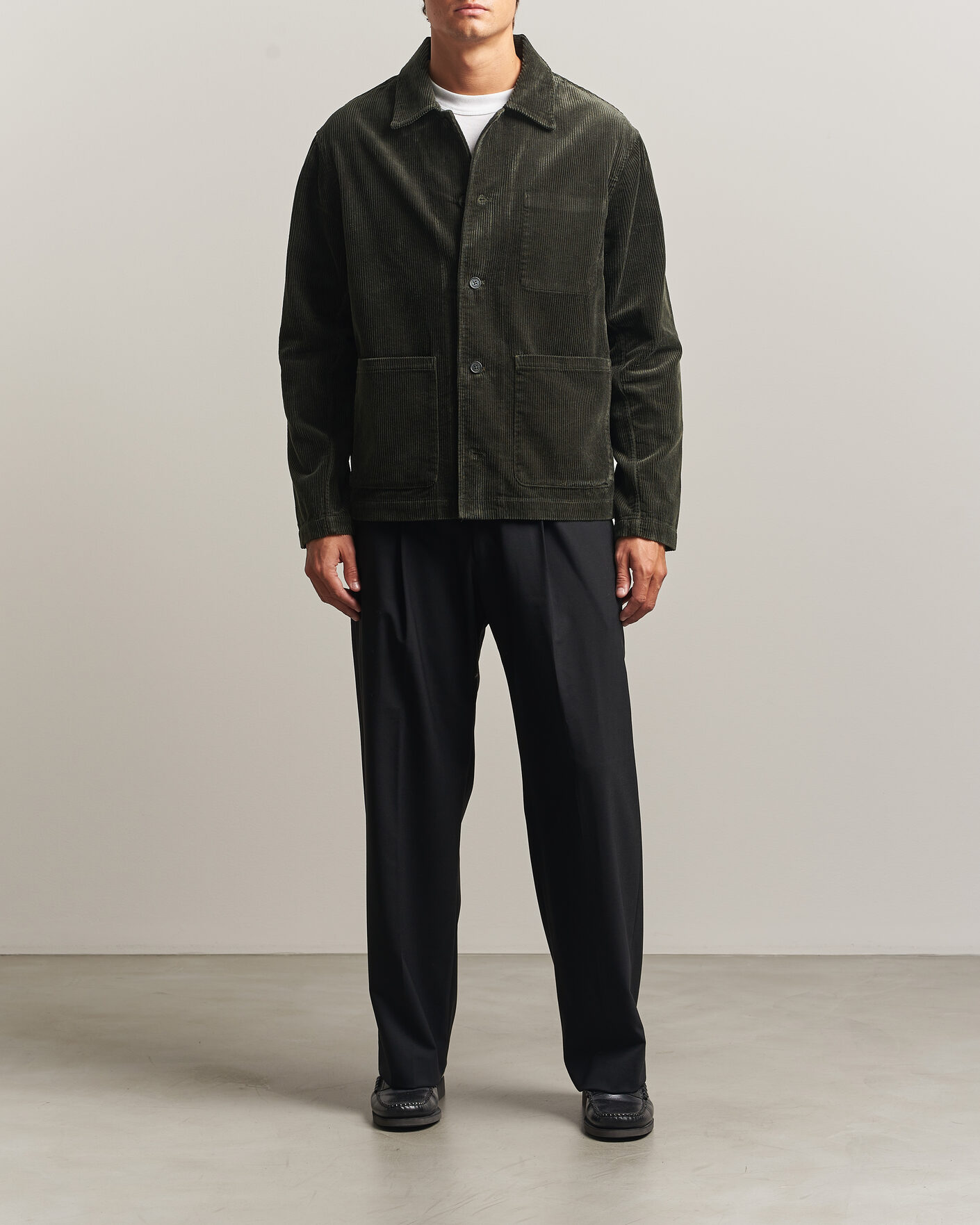 Herre | Skjorter | NN07 | Morgan Corduroy Overshirt Dark Army