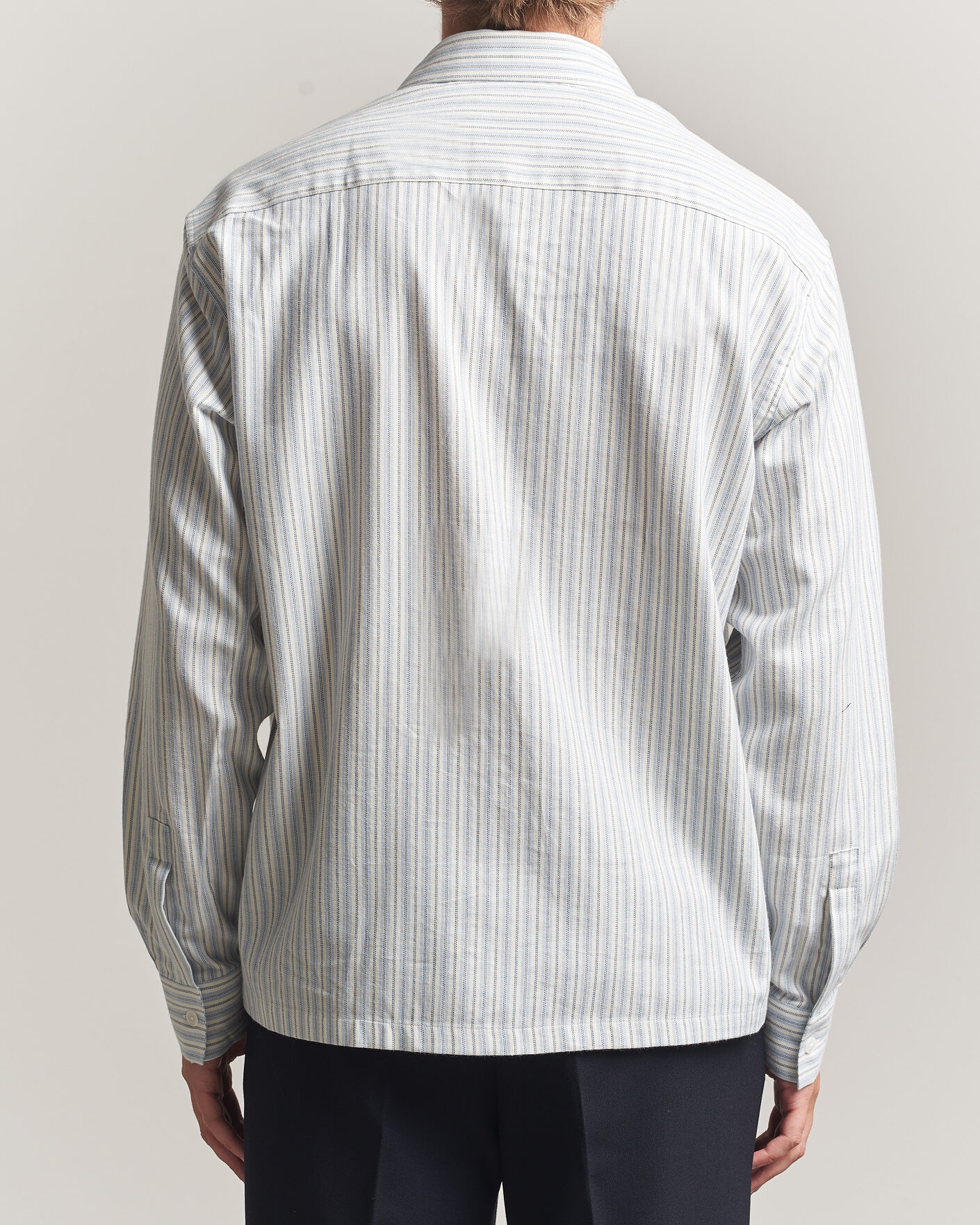 Herre | Skjorter | NN07 | Deon Brushed Cotton Striped Shirt Blue