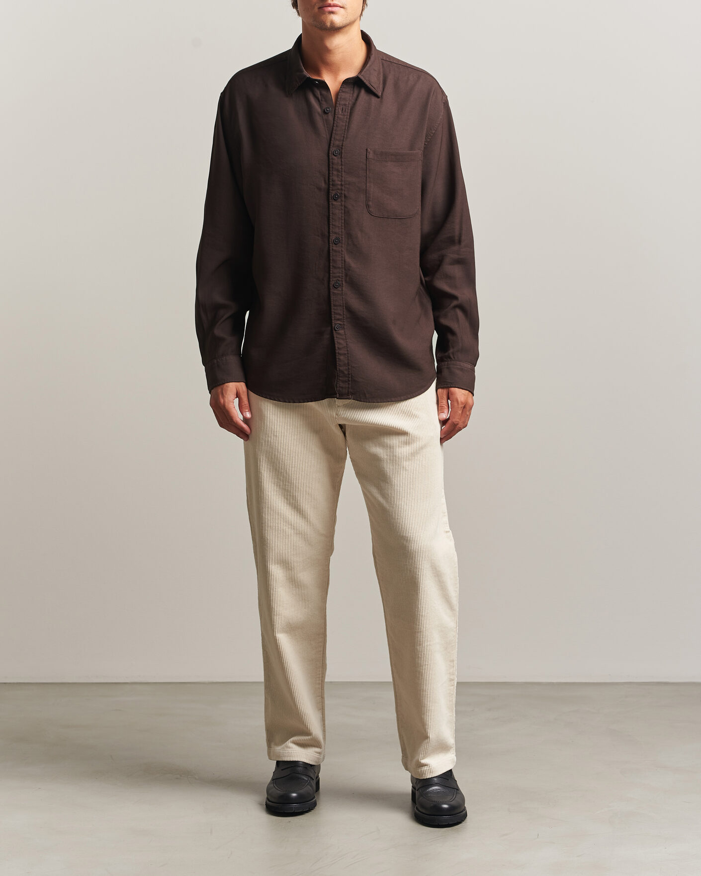 Herre | Skjorter | NN07 | Deon Viscose Shirt Deep Truffle