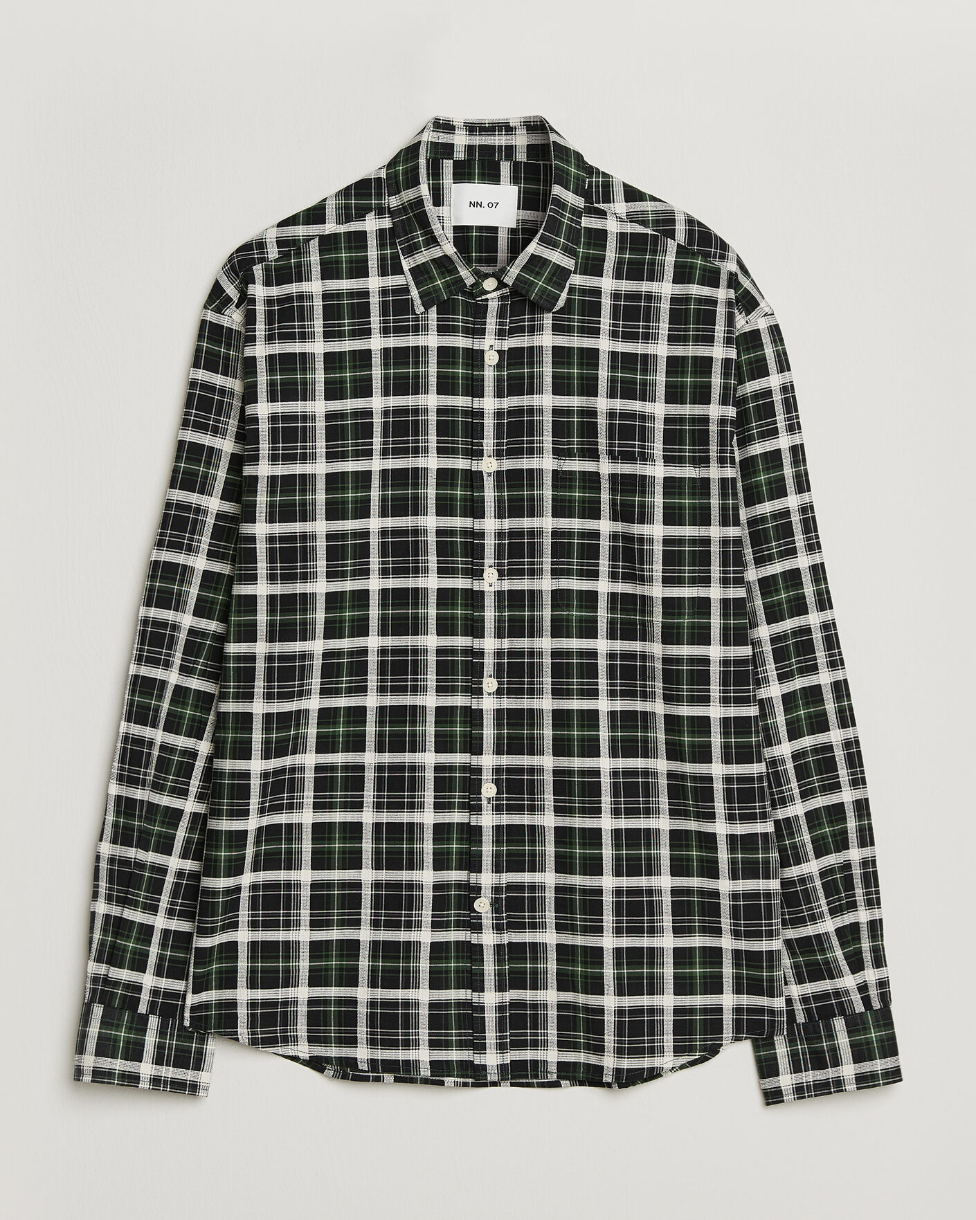Herre | Skjorter | NN07 | Deon Cotton Checked Shirt Fern Green