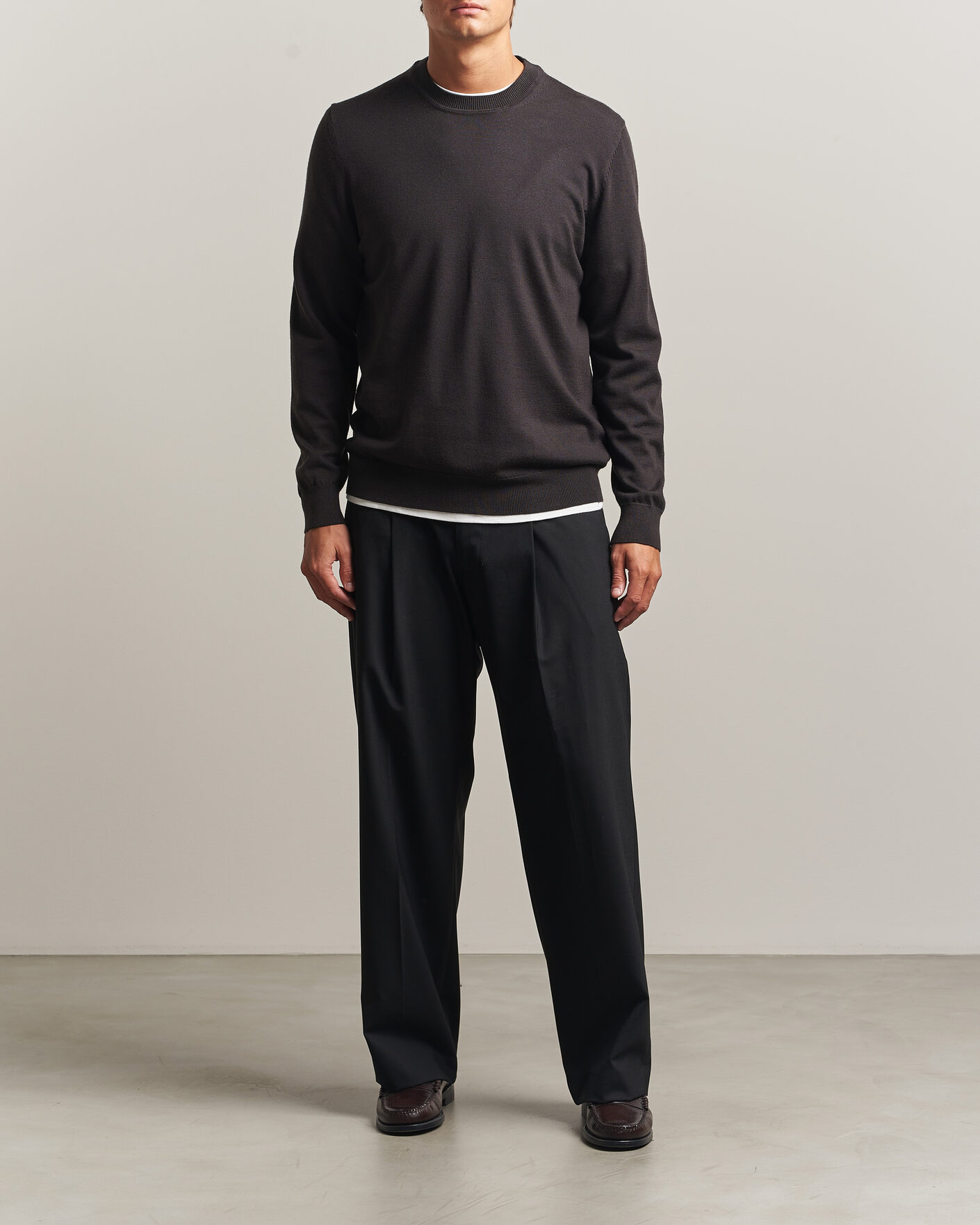Herre | Trøjer | NN07 | Ted Merino Crew Neck Pullover Deep Truffle