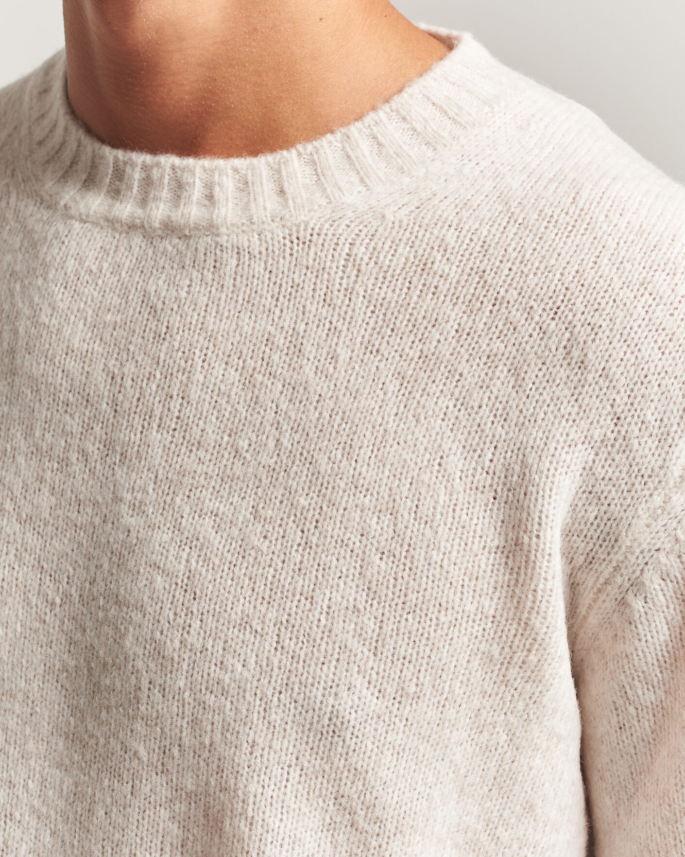 Herre | Trøjer | NN07 | Lee Wool Knitted Sweater Ivory