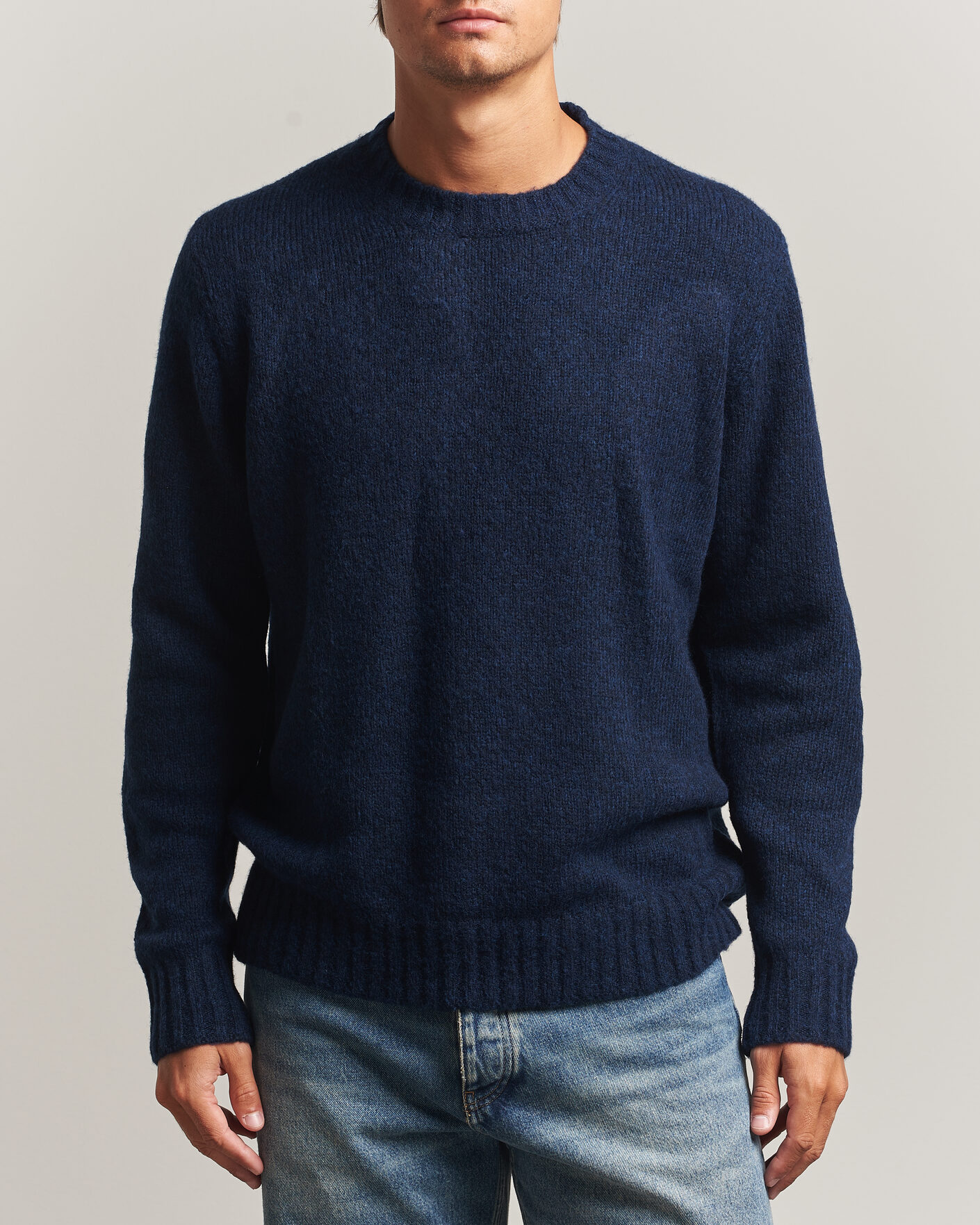 Herre | Trøjer | NN07 | Lee Wool Knitted Sweater Navy Blue