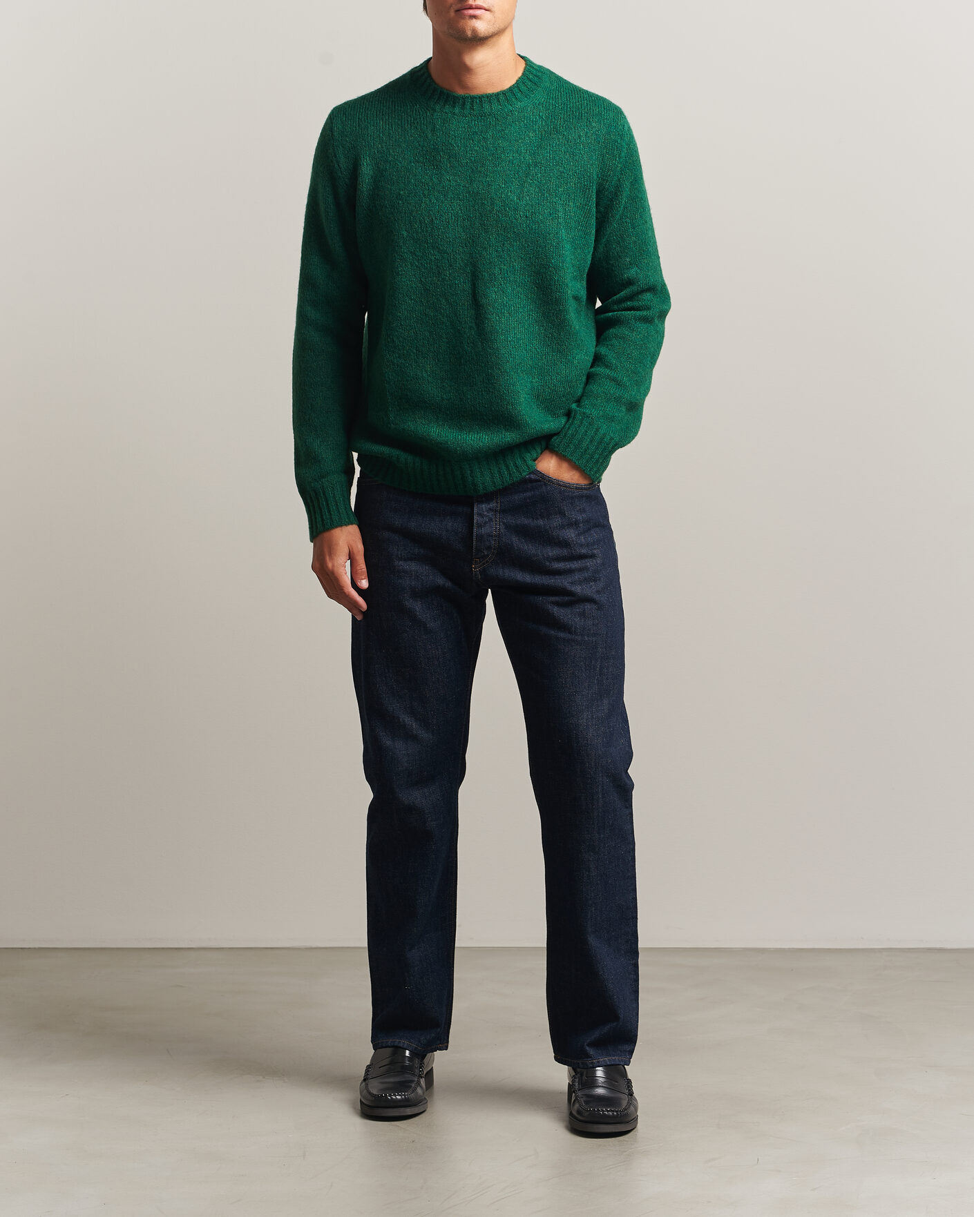 Herre | Trøjer | NN07 | Lee Wool Knitted Sweater Eden Green