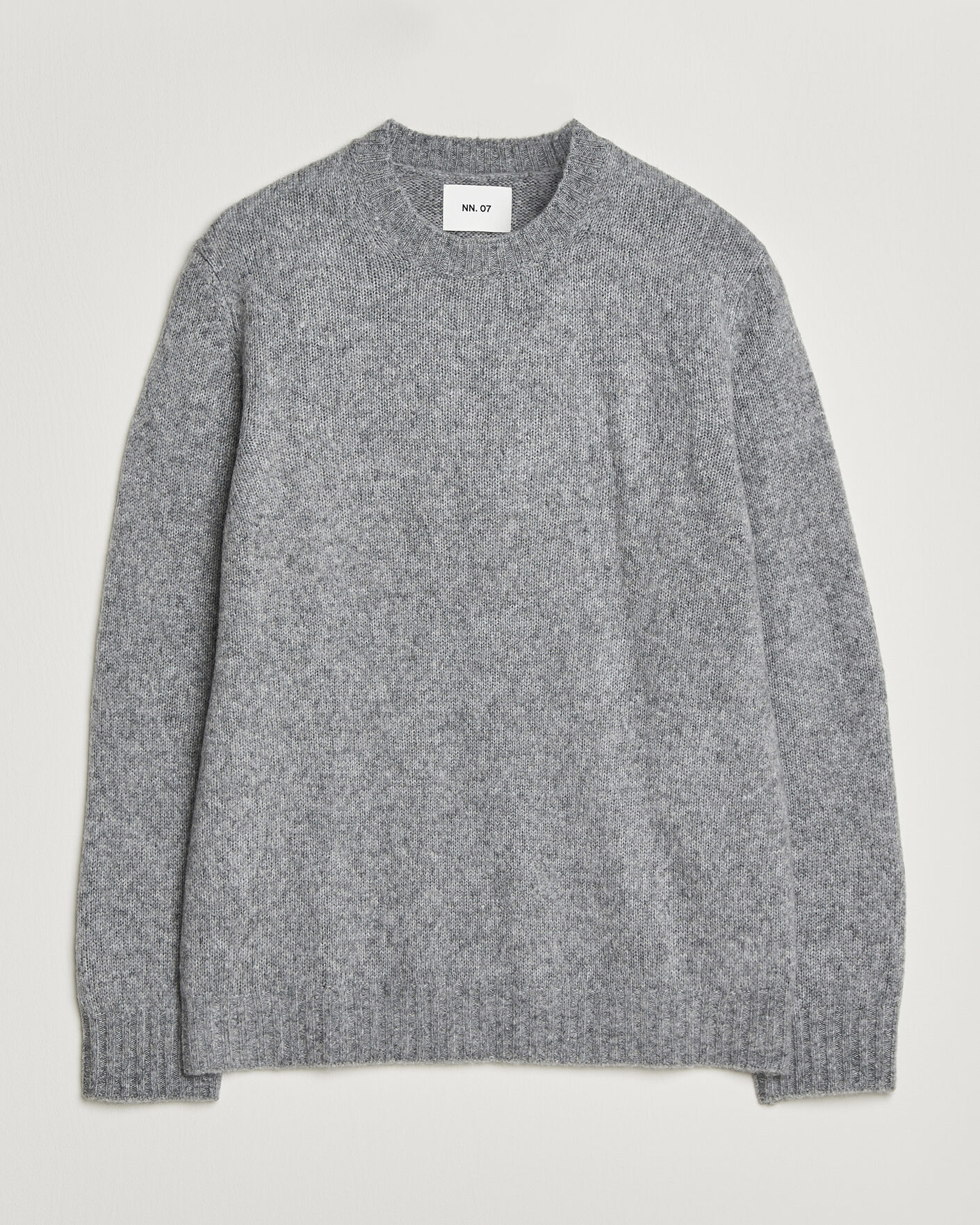 Herre | Trøjer | NN07 | Lee Wool Knitted Sweater Grey Melange