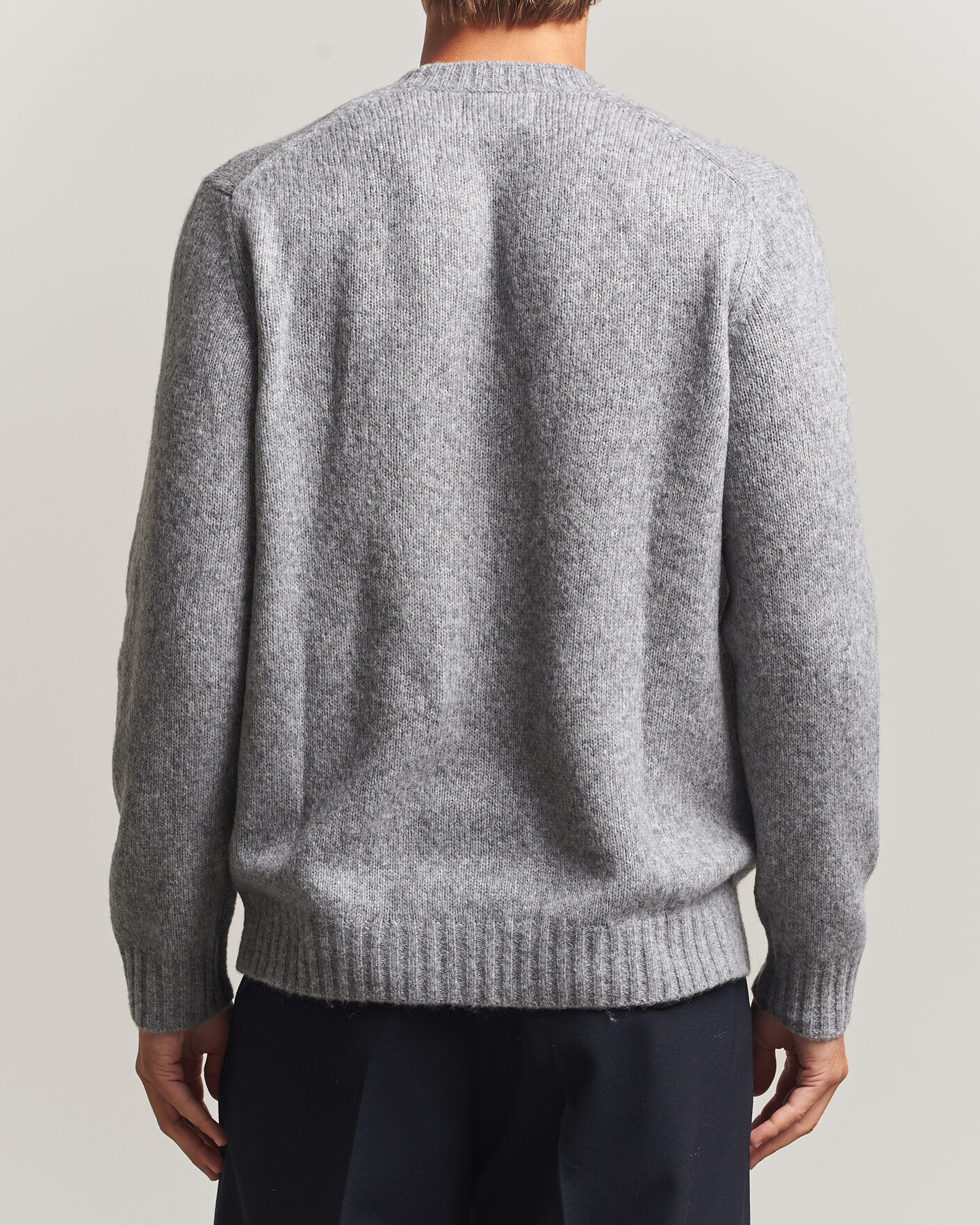 Herre | Trøjer | NN07 | Lee Wool Knitted Sweater Grey Melange
