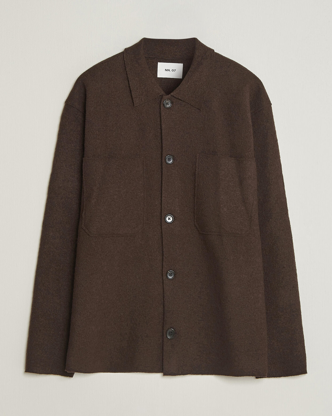 Herre | Trøjer | NN07 | Jonas Boiled Wool Cardigan Deep Truffle