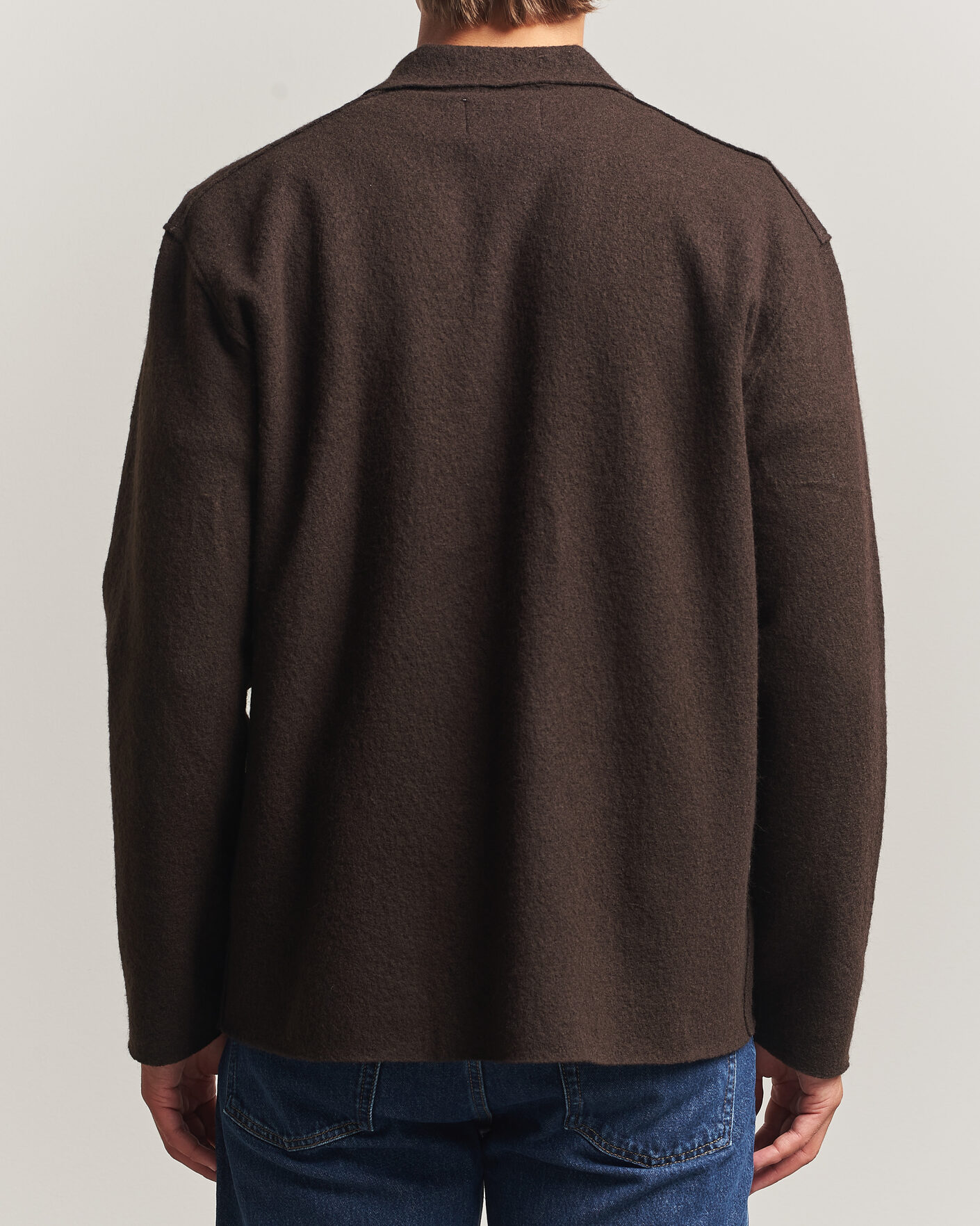 Herre | Trøjer | NN07 | Jonas Boiled Wool Cardigan Deep Truffle