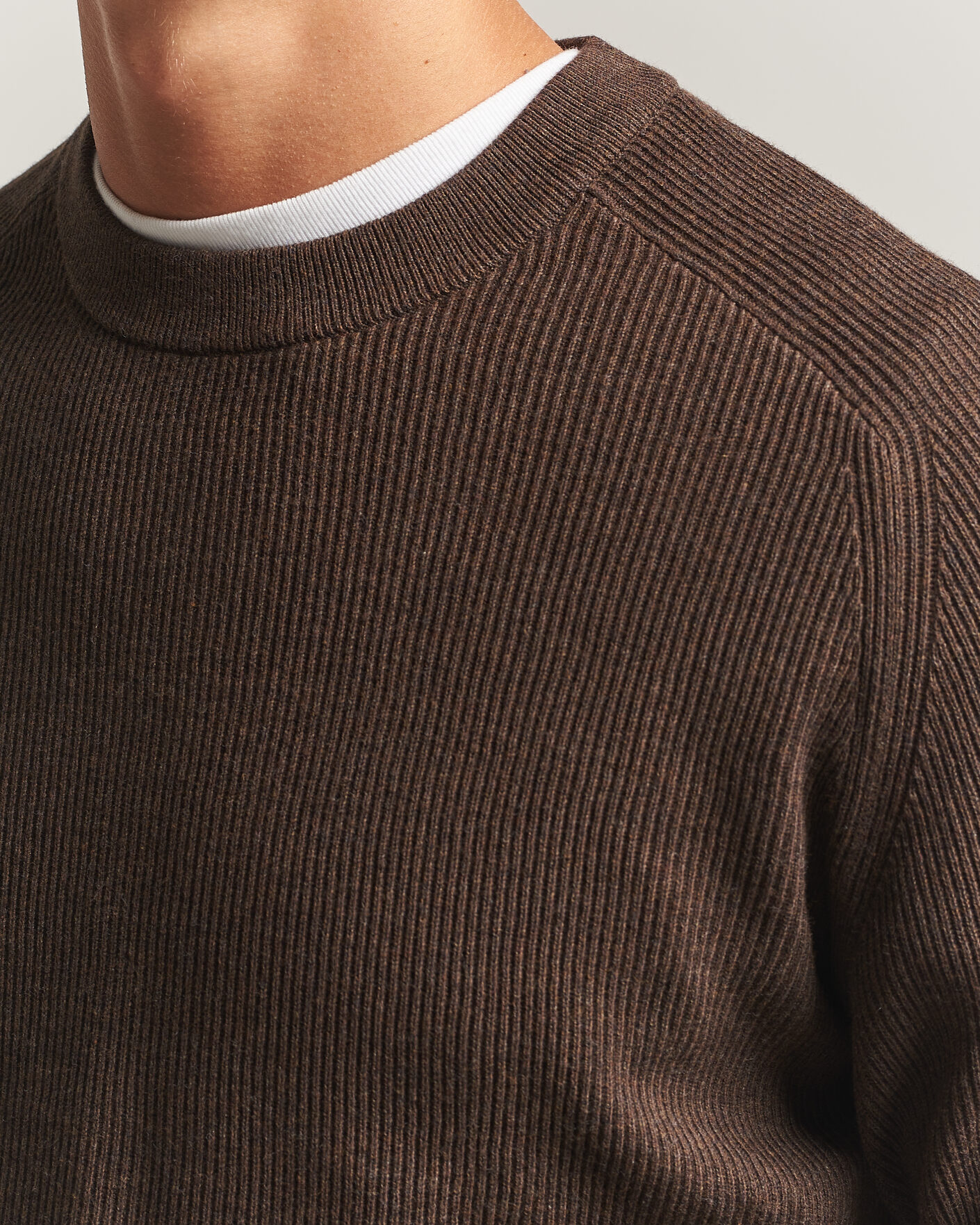 Herre | Trøjer | NN07 | Kevin Cotton Knitted Sweater Deep Truffle