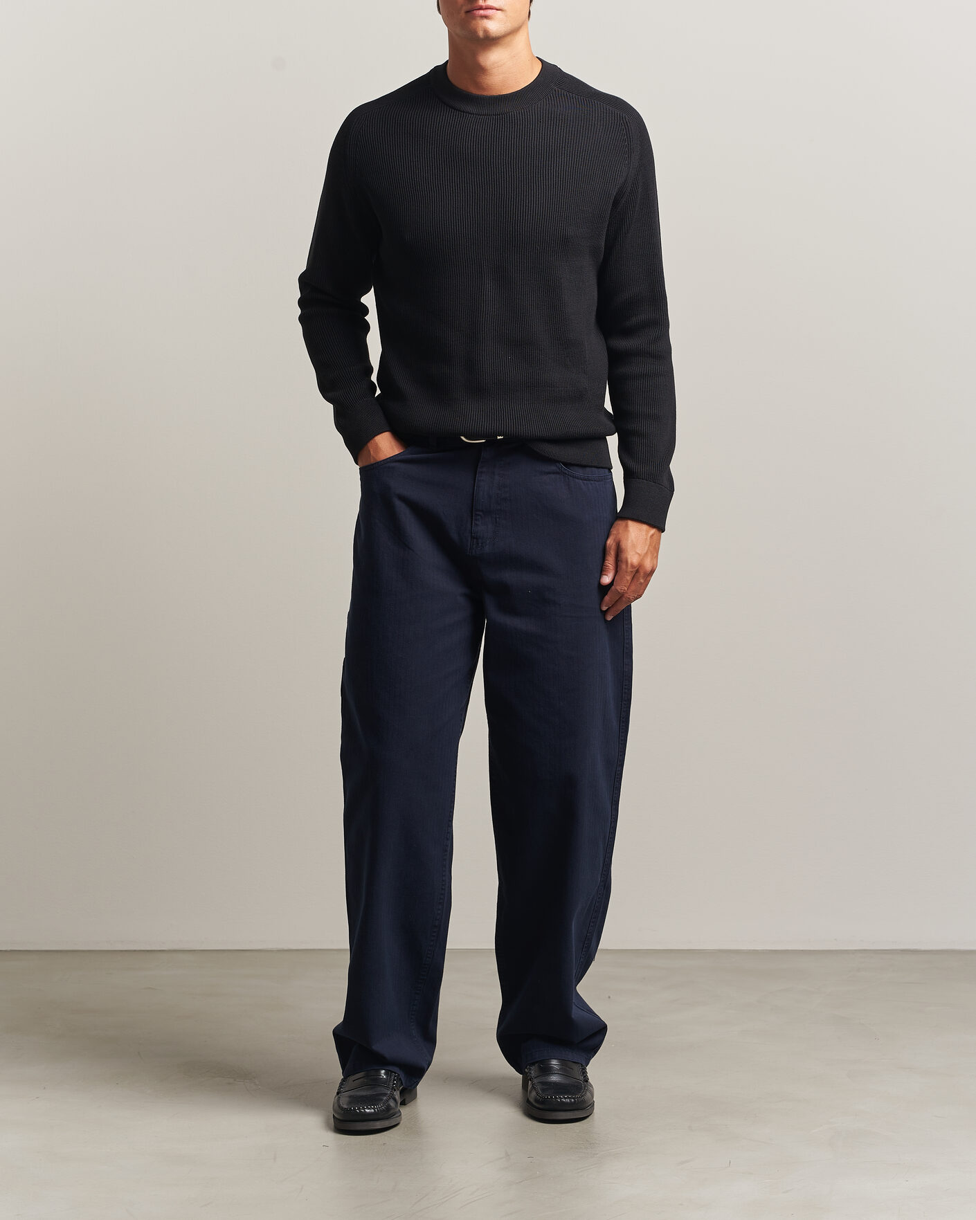 Herre | Trøjer | NN07 | Kevin Cotton Knitted Sweater Black