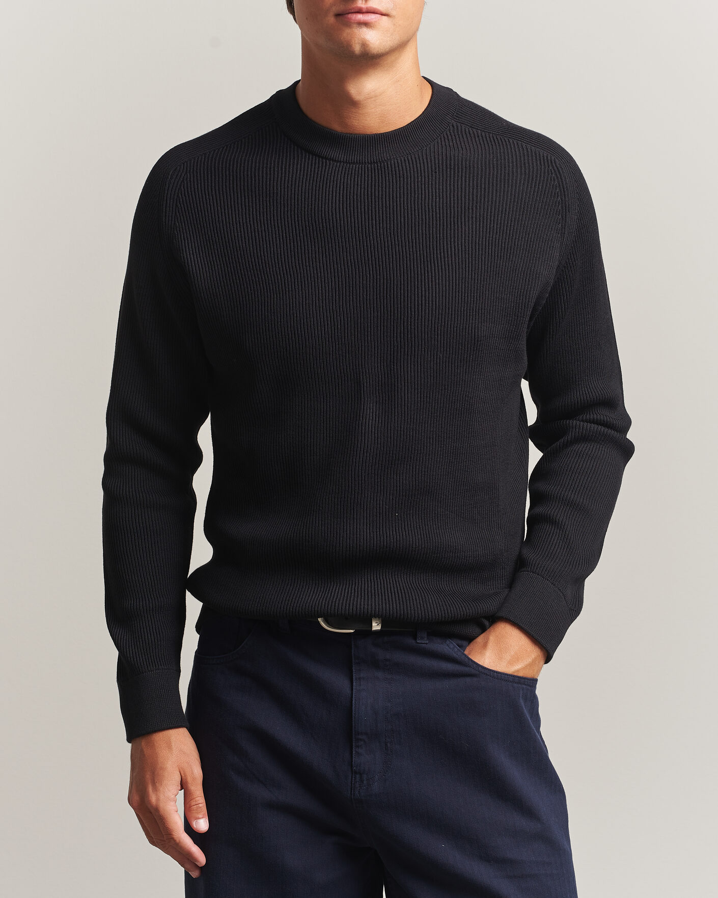 Herre | Trøjer | NN07 | Kevin Cotton Knitted Sweater Black