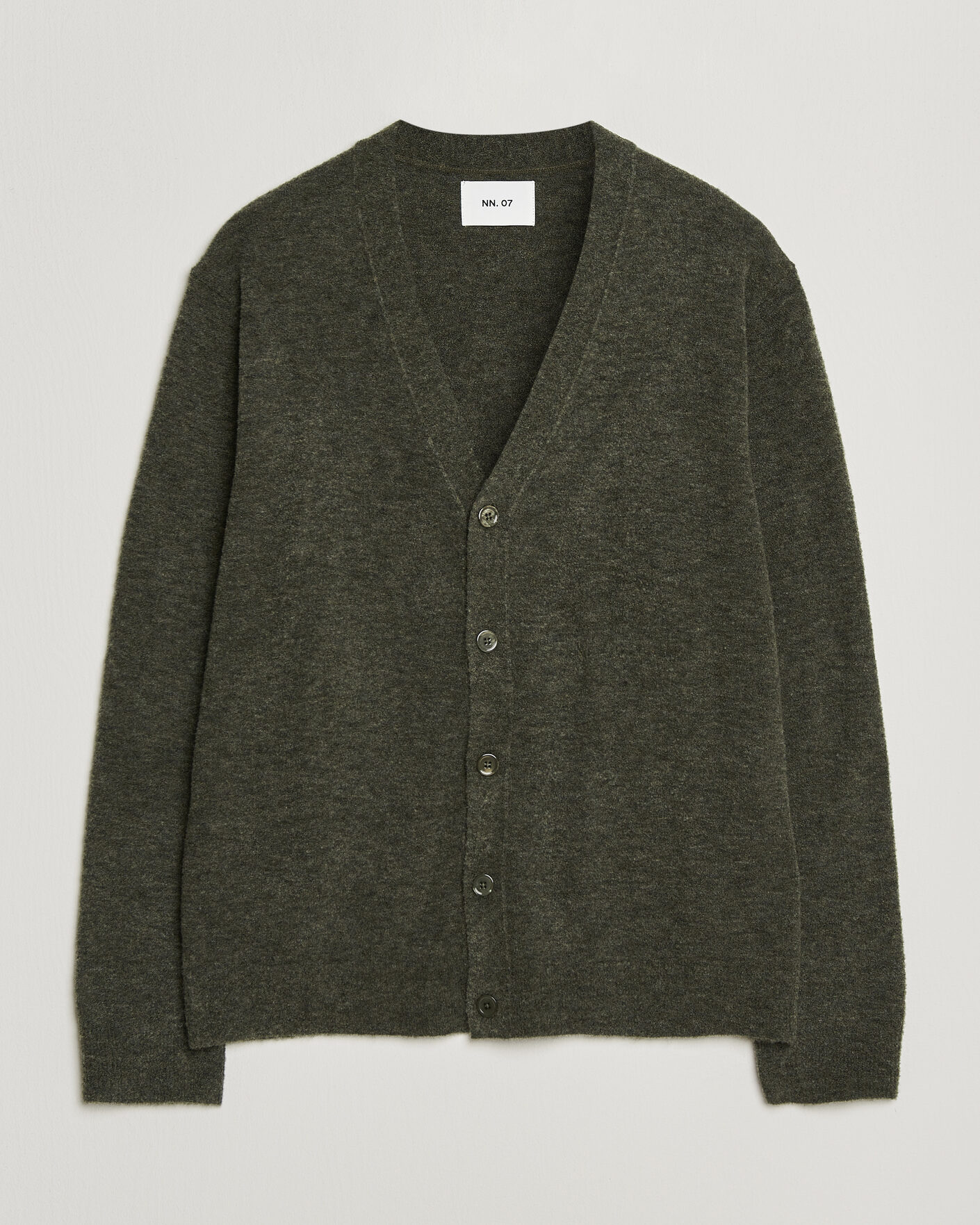 Herre | Trøjer | NN07 | Gavin Brushed Wool Knitted Cardigan Dark Army