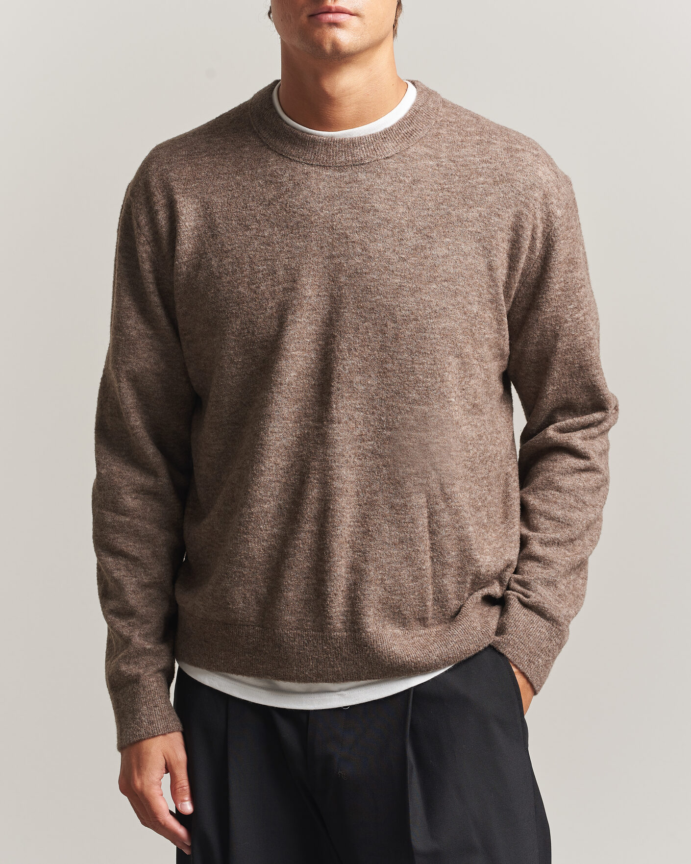 Herre | Trøjer | NN07 | Gavin Brushed Wool Knitted Sweater Desert Clay