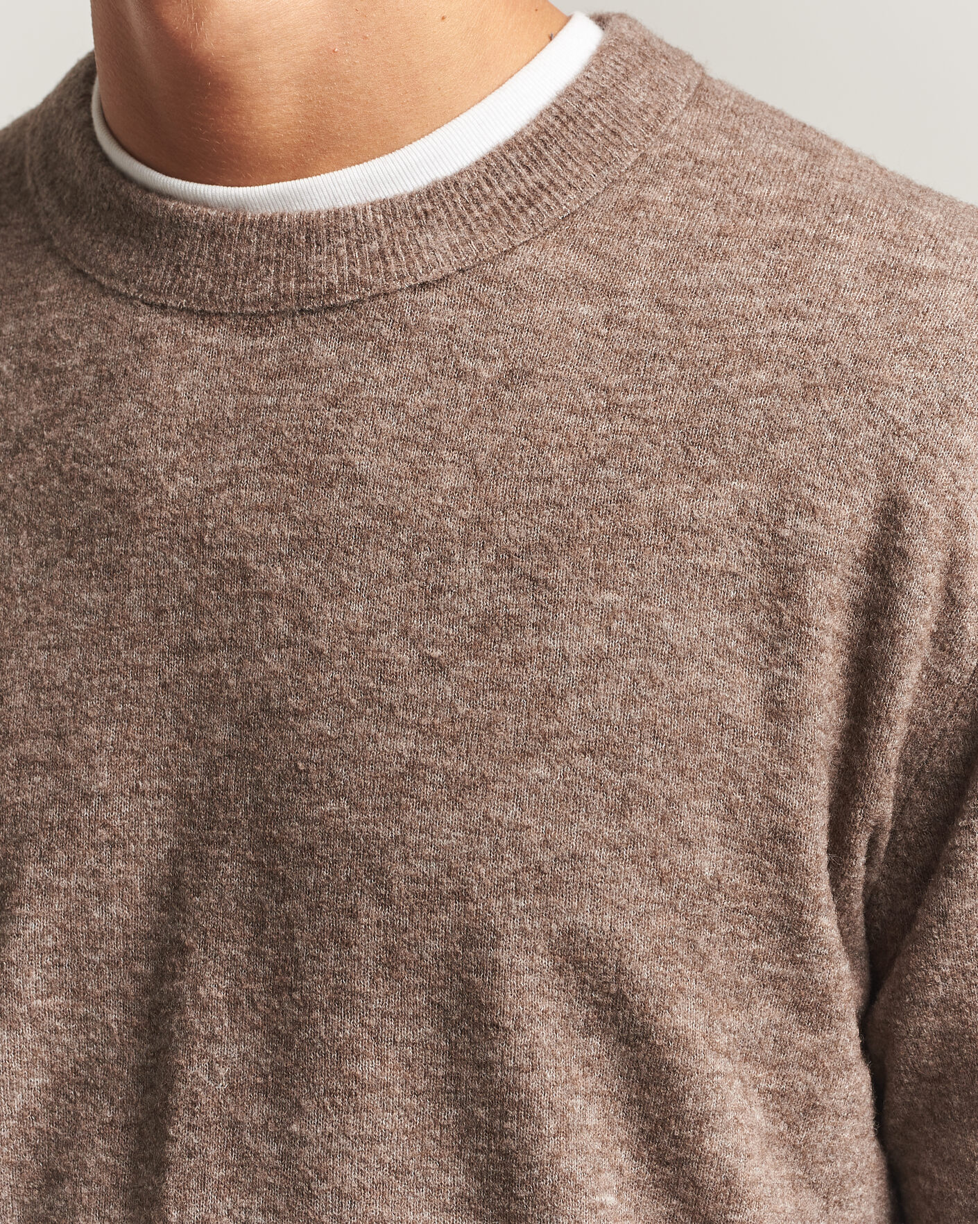 Herre | Trøjer | NN07 | Gavin Brushed Wool Knitted Sweater Desert Clay