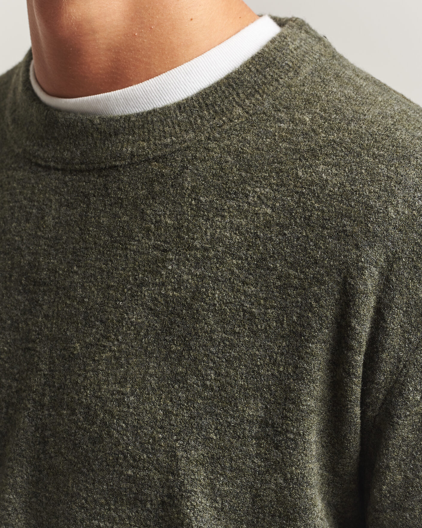Herre | Trøjer | NN07 | Gavin Brushed Wool Knitted Sweater Dark Army