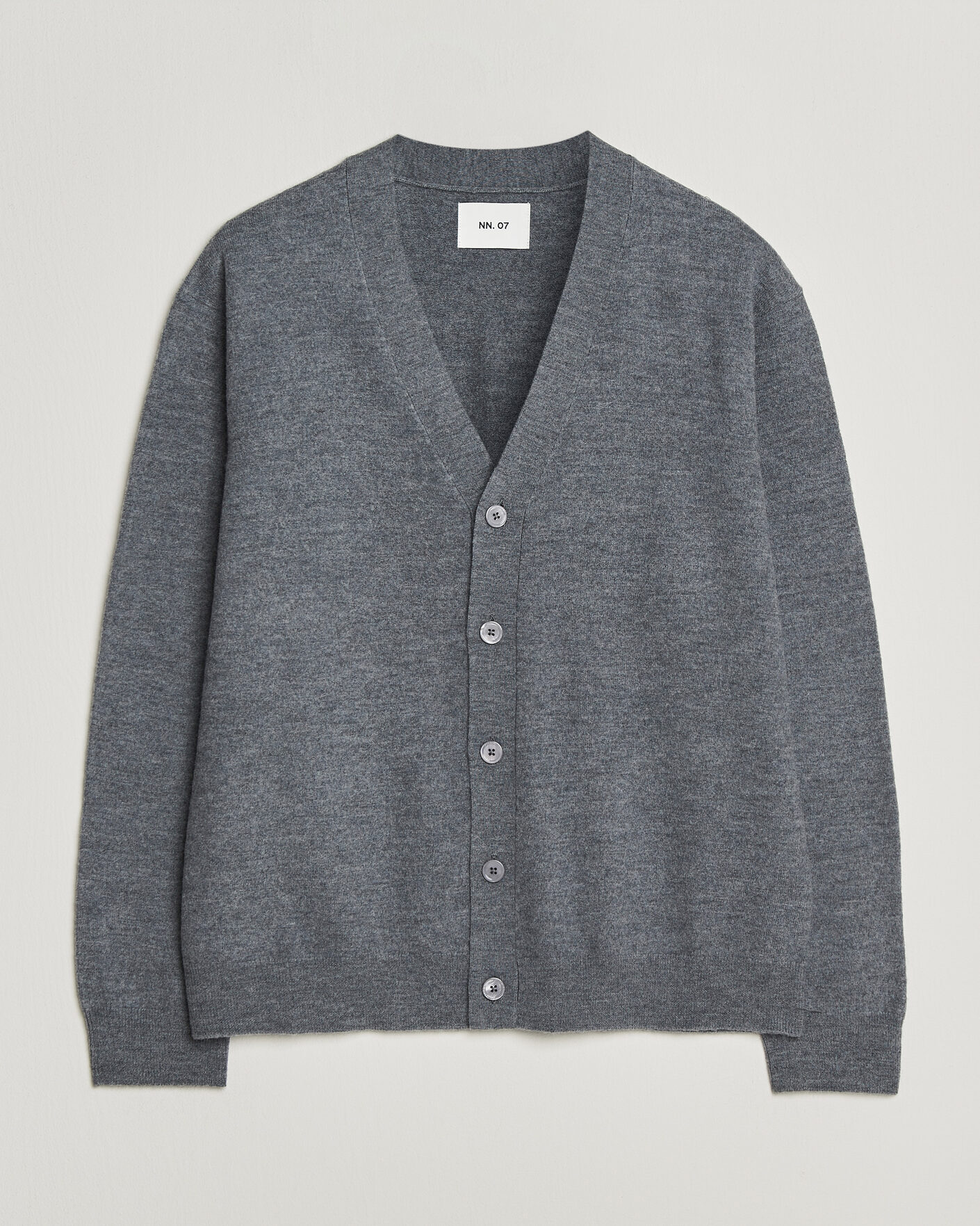 Herre | Trøjer | NN07 | Jasper Wool Knitted Cardigan Grey Melange