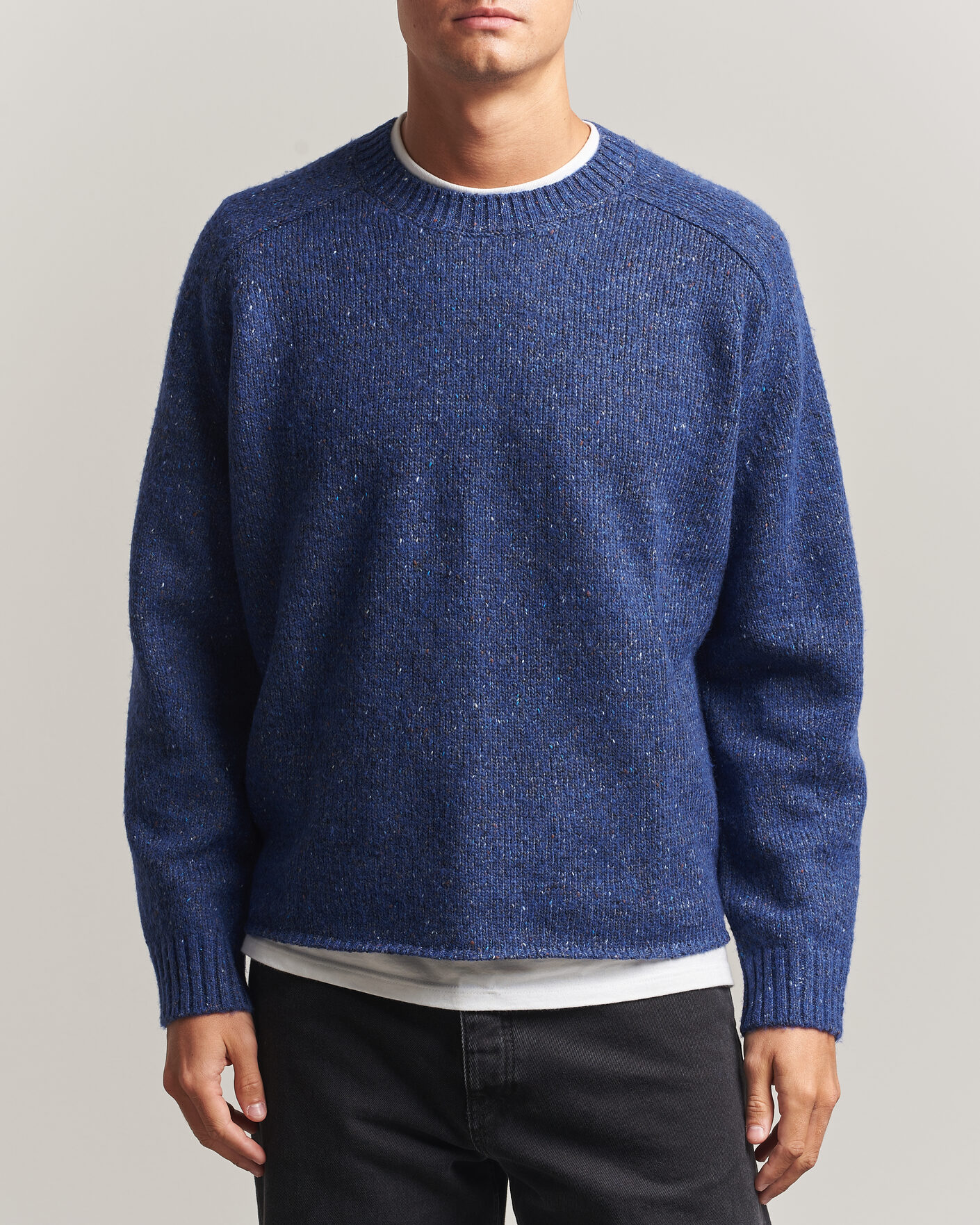Herre | Trøjer | NN07 | Jim Neps Wool Knitted Sweater Blue Ignition