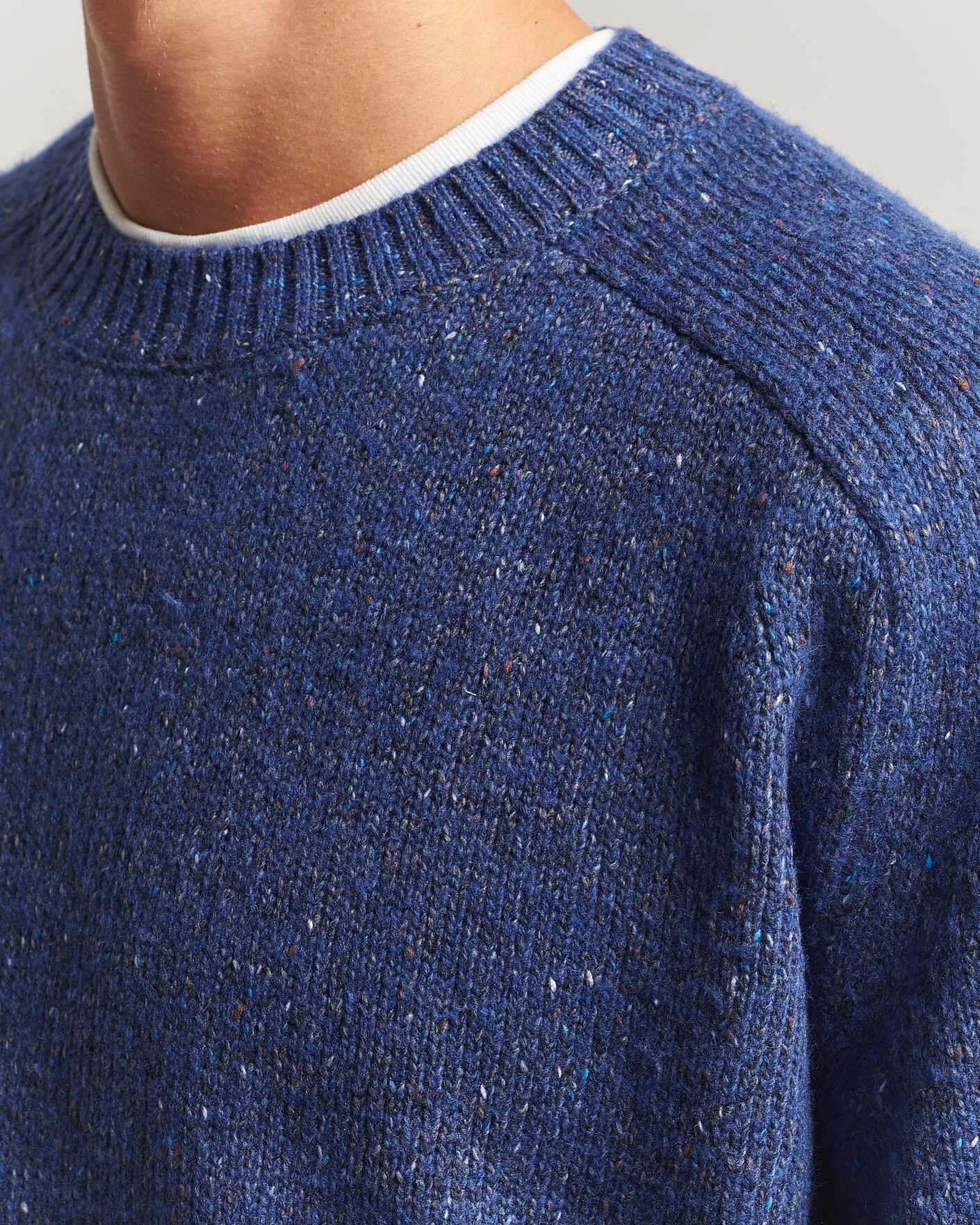 Herre | Trøjer | NN07 | Jim Neps Wool Knitted Sweater Blue Ignition