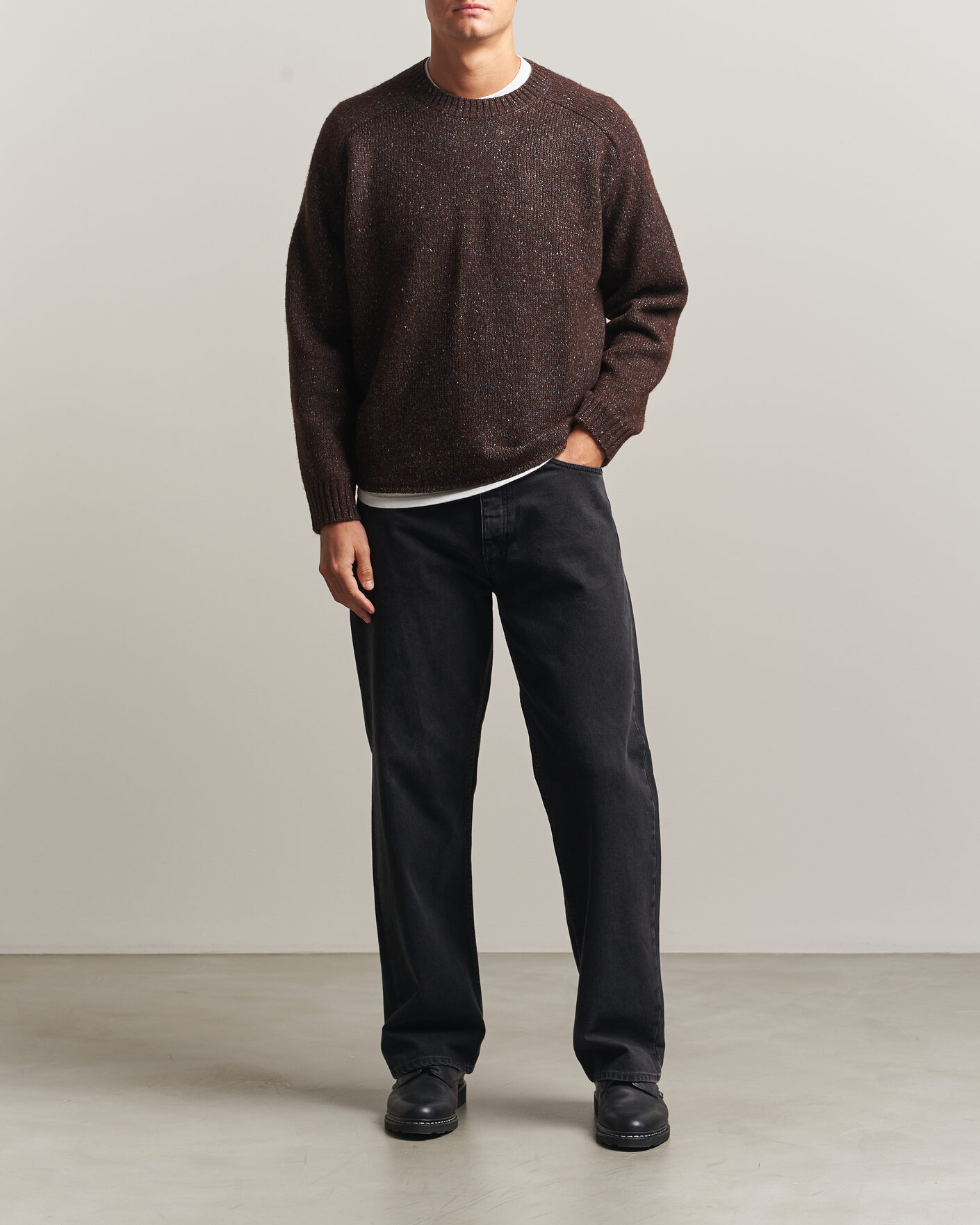 Herre | Trøjer | NN07 | Jim Neps Wool Knitted Sweater Deep Truffle