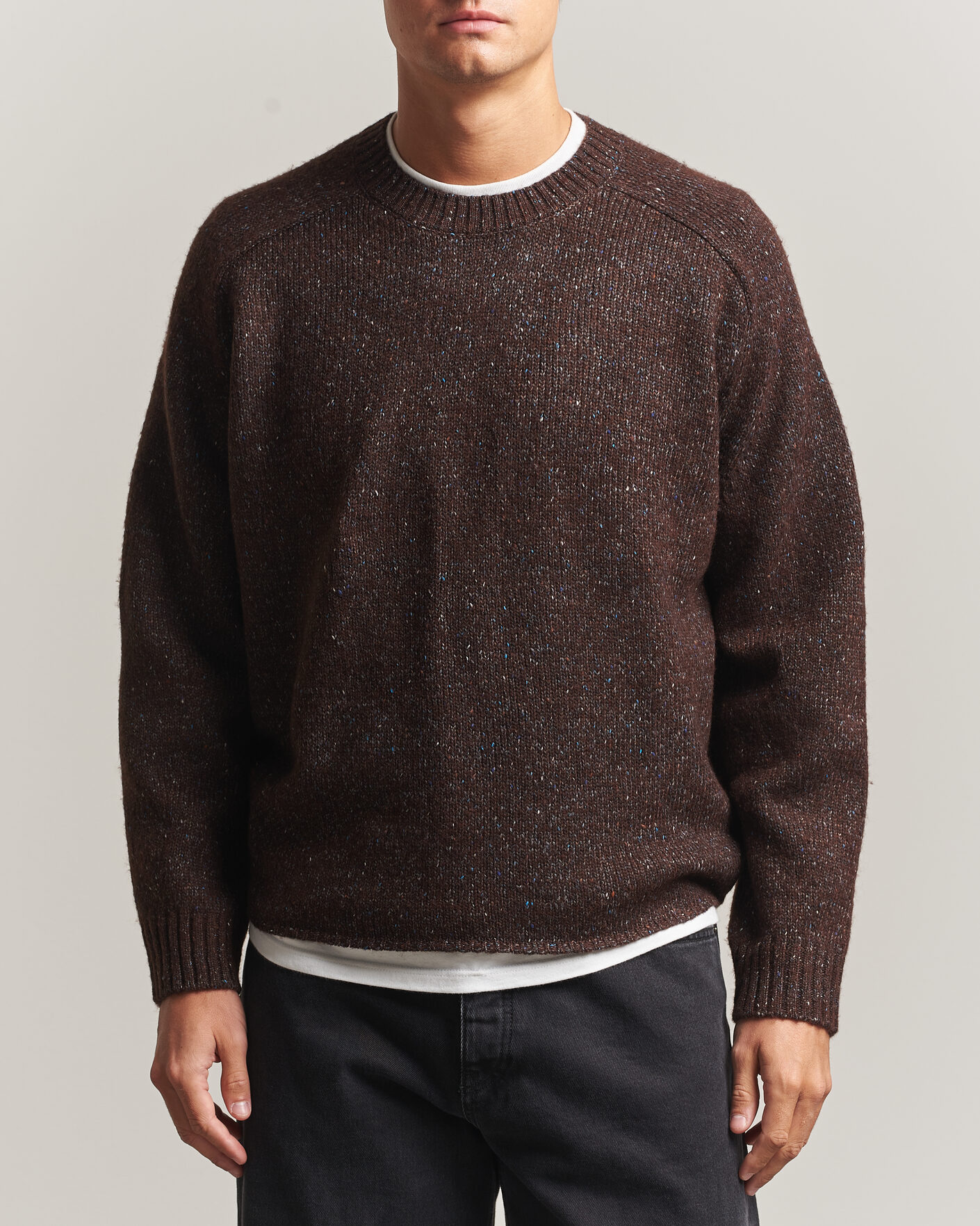 Herre | Trøjer | NN07 | Jim Neps Wool Knitted Sweater Deep Truffle