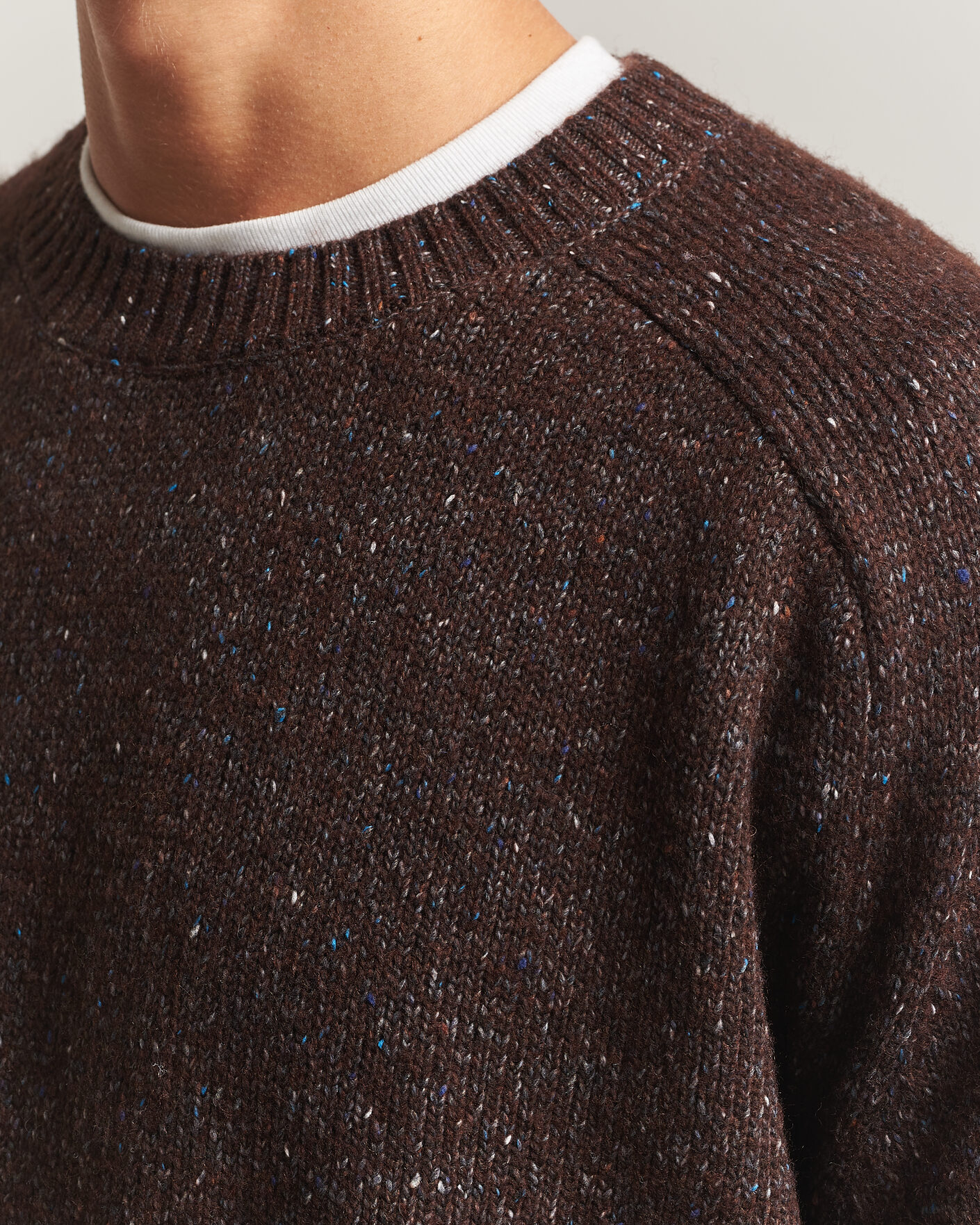 Herre | Trøjer | NN07 | Jim Neps Wool Knitted Sweater Deep Truffle