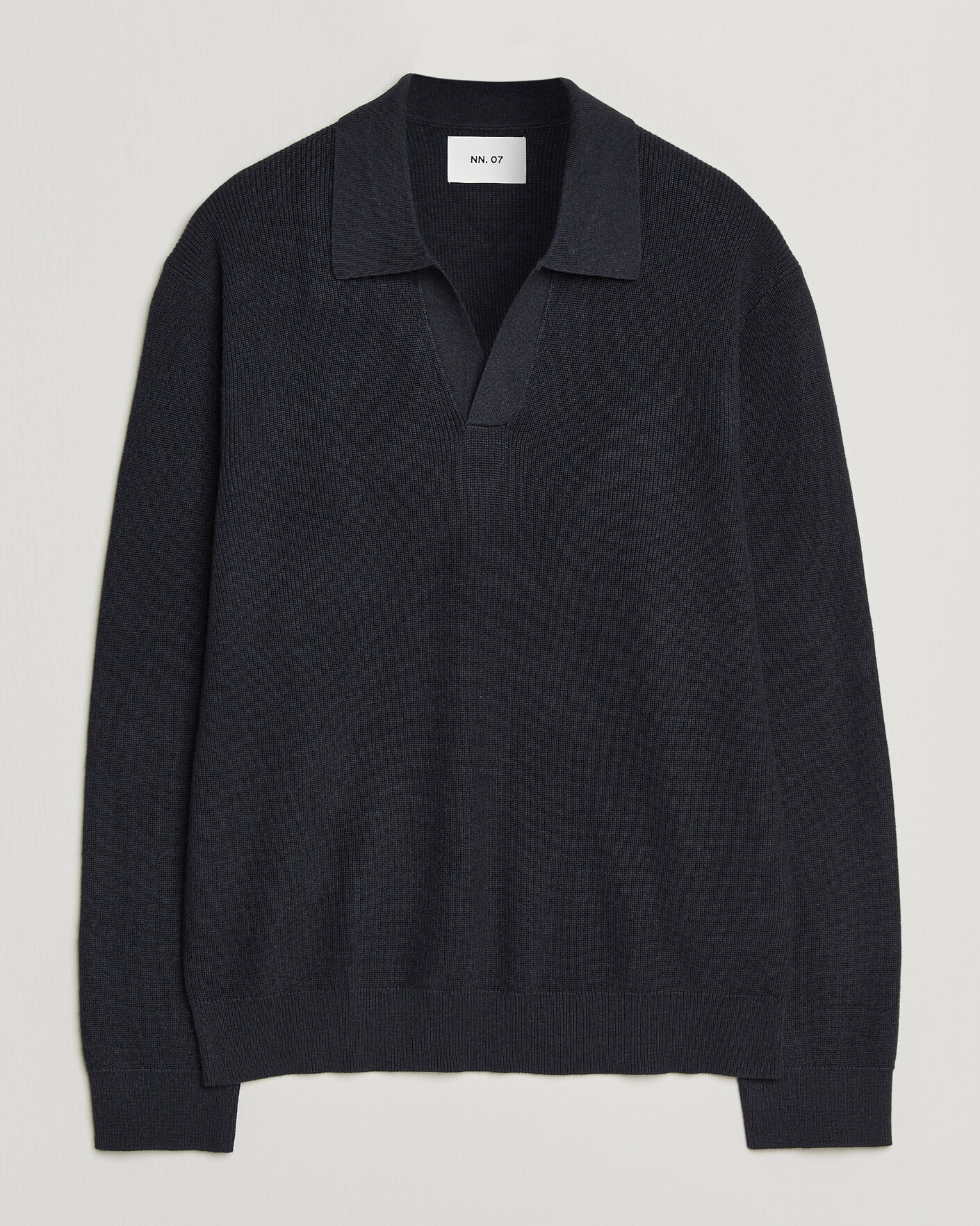 Herre | Trøjer | NN07 | Hope Cotton/Cashmere Rib Knitted Polo Navy