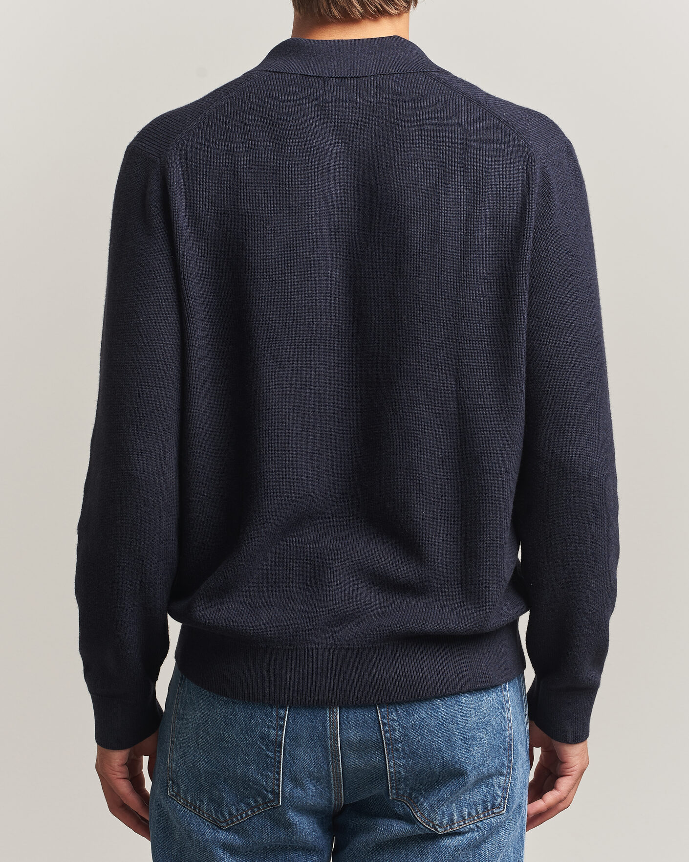 Herre | Trøjer | NN07 | Hope Cotton/Cashmere Rib Knitted Polo Navy
