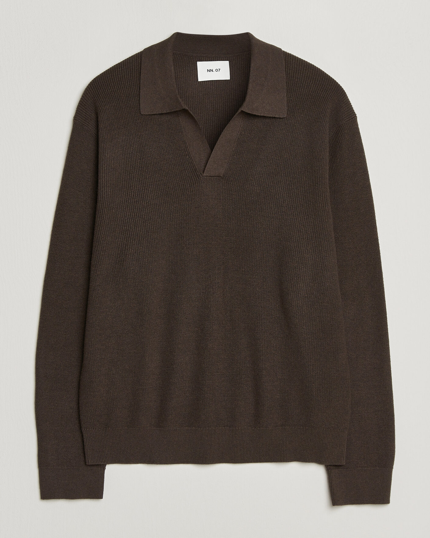 Herre | Trøjer | NN07 | Hope Cotton/Cashmere Rib Knitted Polo Brown
