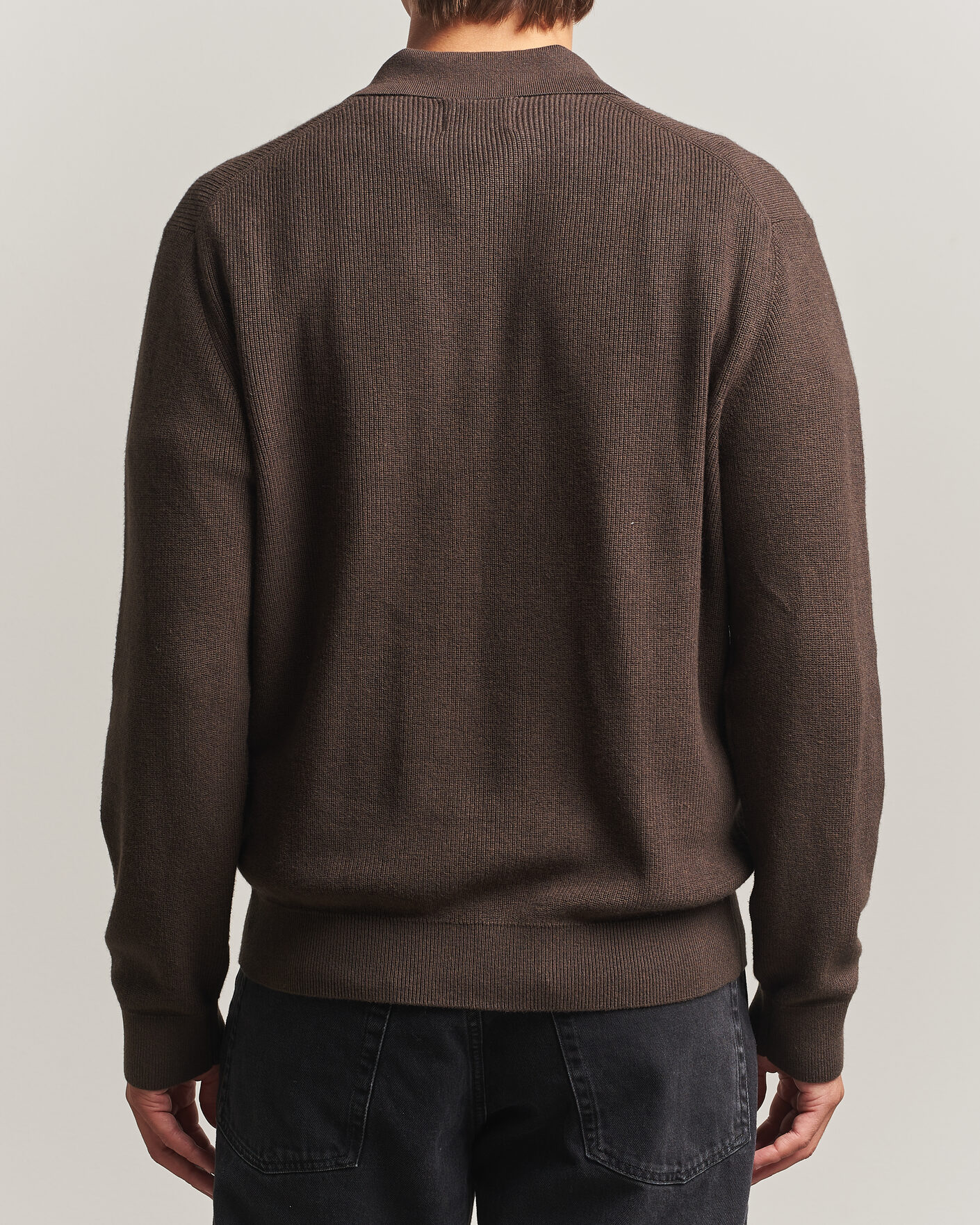Herre | Trøjer | NN07 | Hope Cotton/Cashmere Rib Knitted Polo Brown