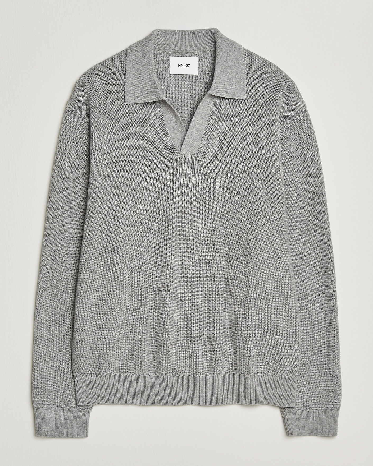 Herre | Trøjer | NN07 | Hope Cotton/Cashmere Rib Knitted Polo Grey
