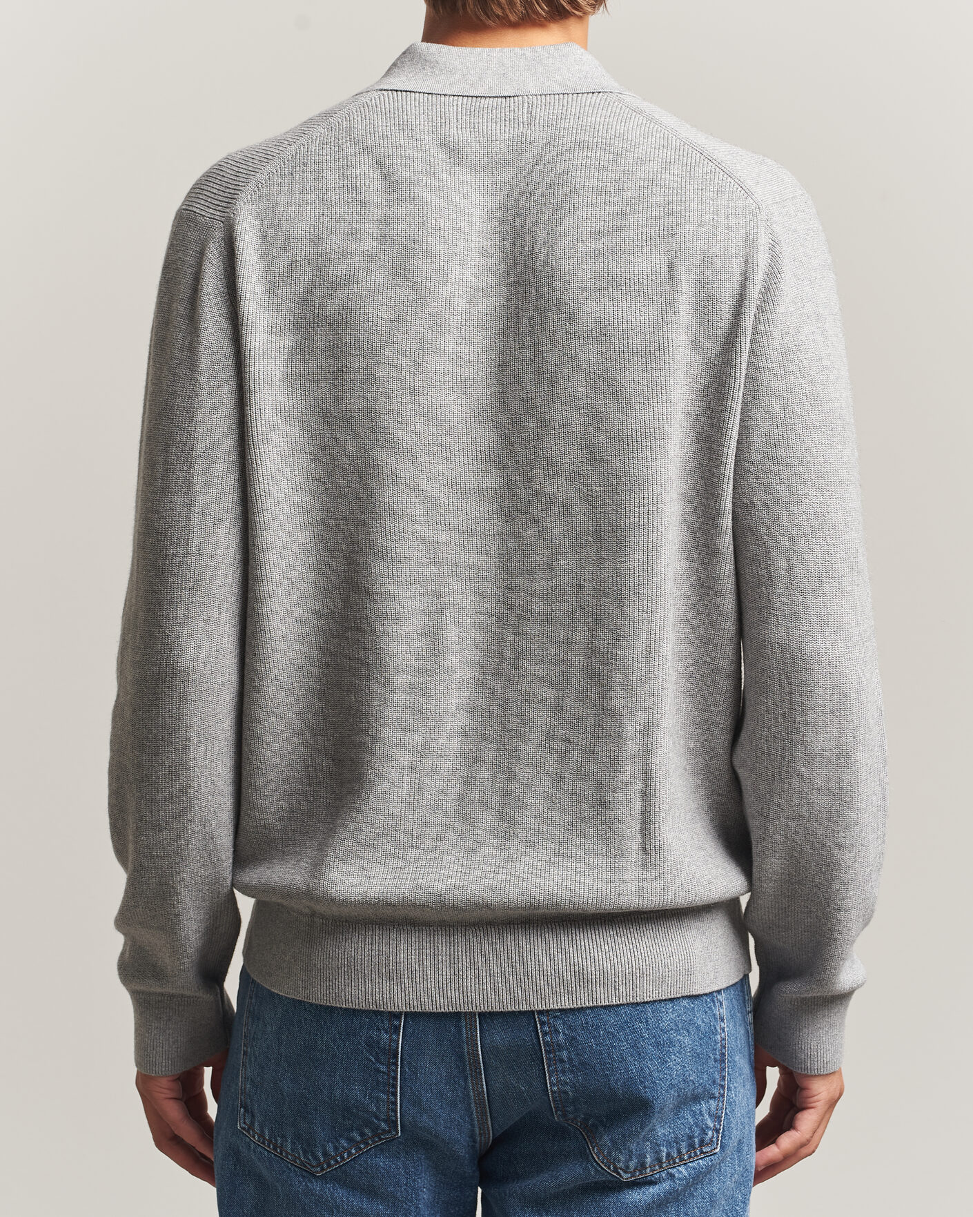 Herre | Trøjer | NN07 | Hope Cotton/Cashmere Rib Knitted Polo Grey