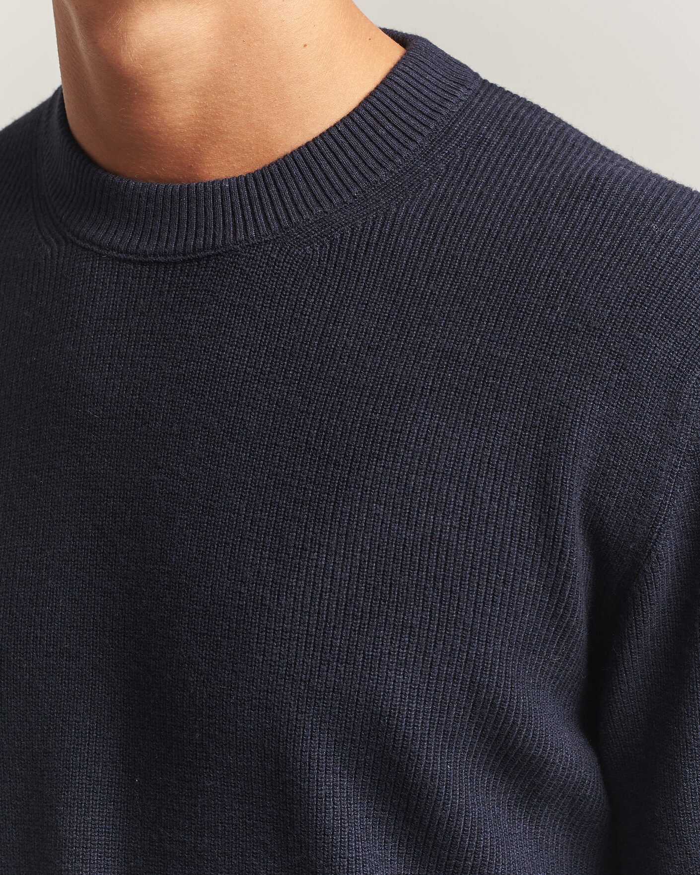 Herre | Trøjer | NN07 | Hope Cotton/Cashmere Rib Knitted Sweater Navy