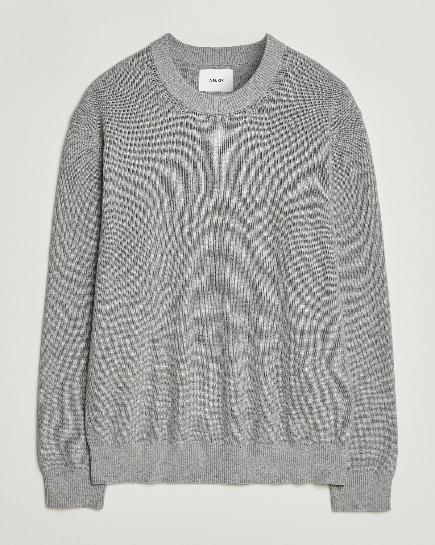 Herre | Trøjer | NN07 | Hope Cotton/Cashmere Rib Knitted Sweater Grey
