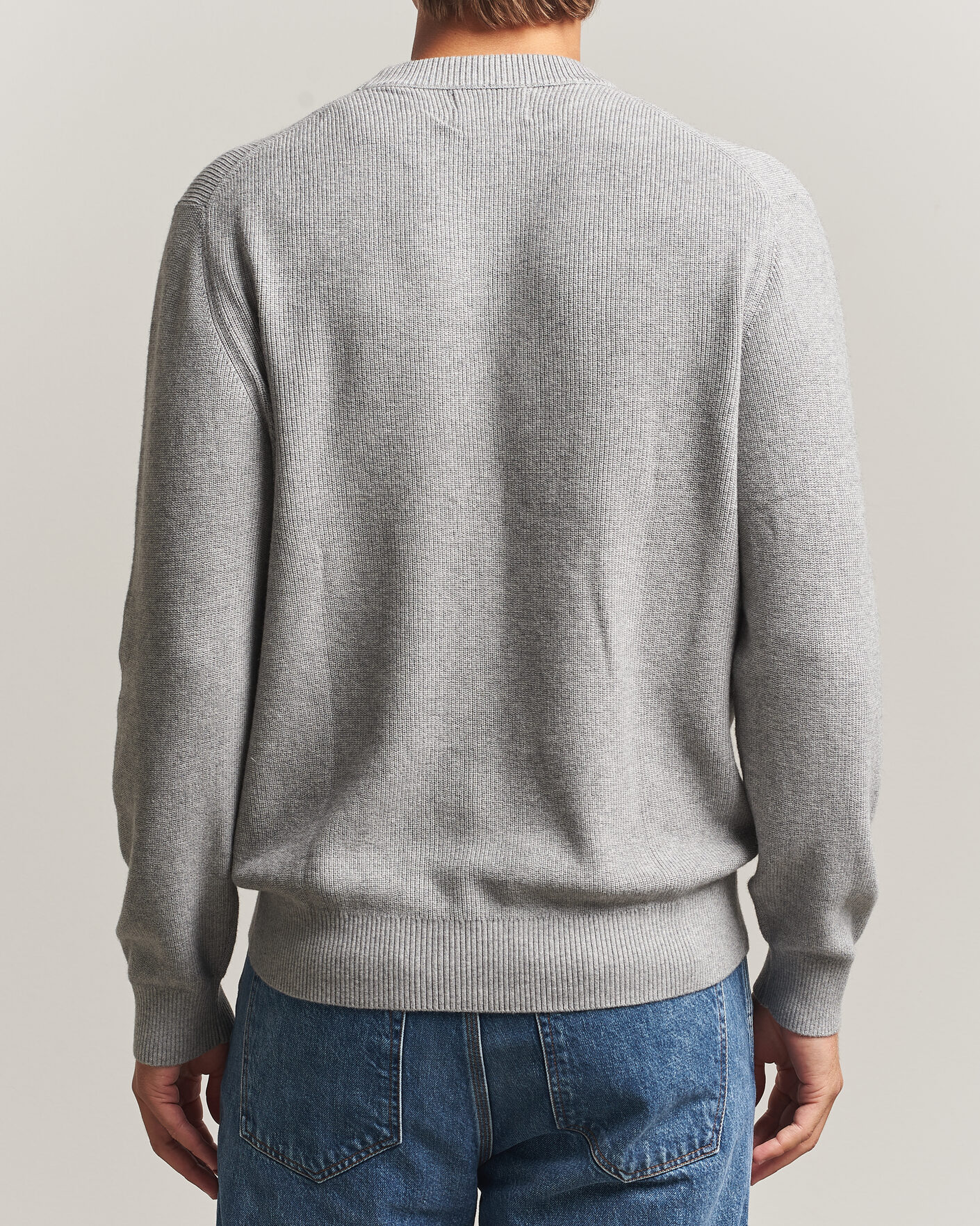 Herre | Trøjer | NN07 | Hope Cotton/Cashmere Rib Knitted Sweater Grey