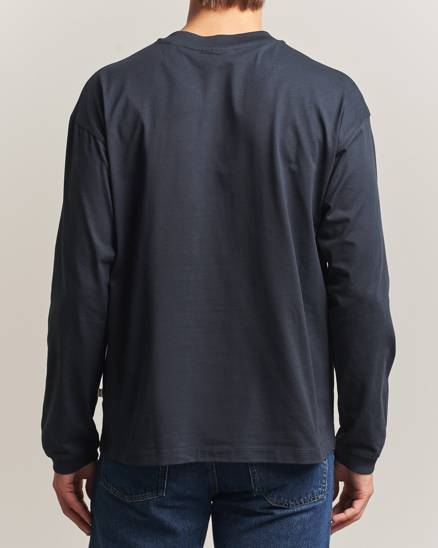 Herre | T-Shirts | NN07 | Lionel Suvin Cotton Long Sleeve T-Shirt Deep Navy