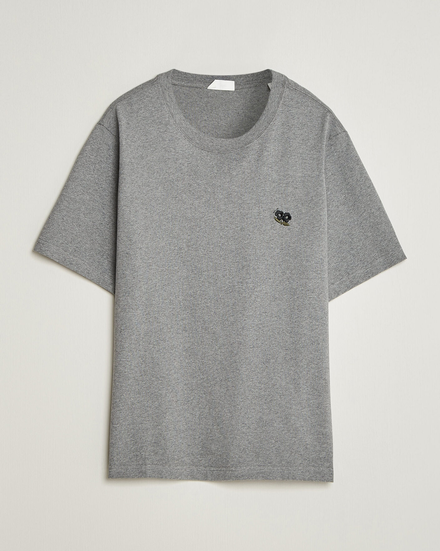 Herre | T-Shirts | NN07 | Jett Embroidered Crew Neck T-Shirt Grey Melange