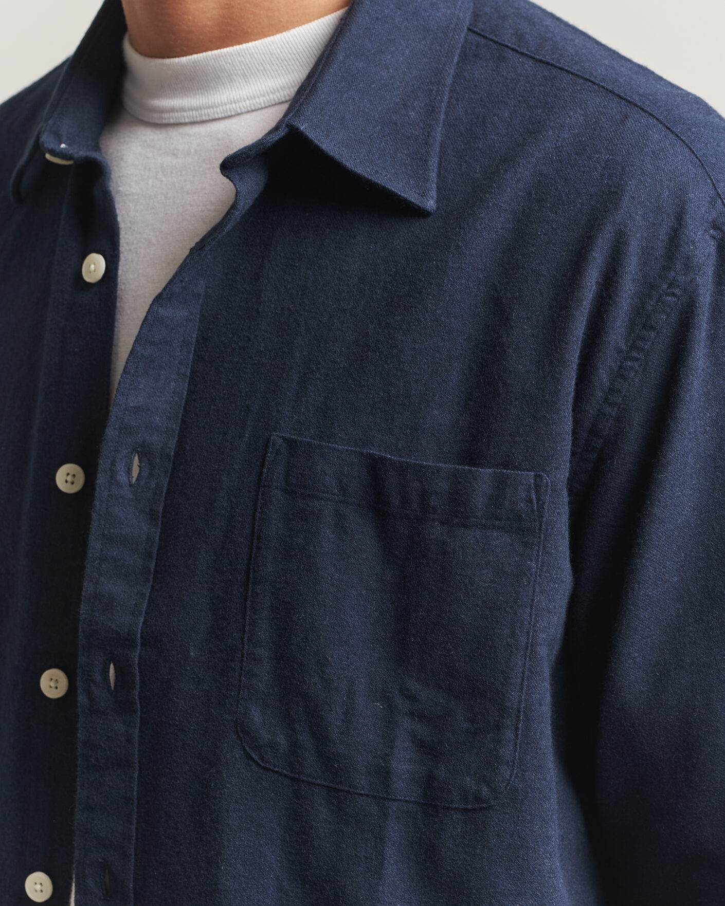 Herre | Skjorter | NN07 | Dino Brushed Flannel Shirt Navy Blue