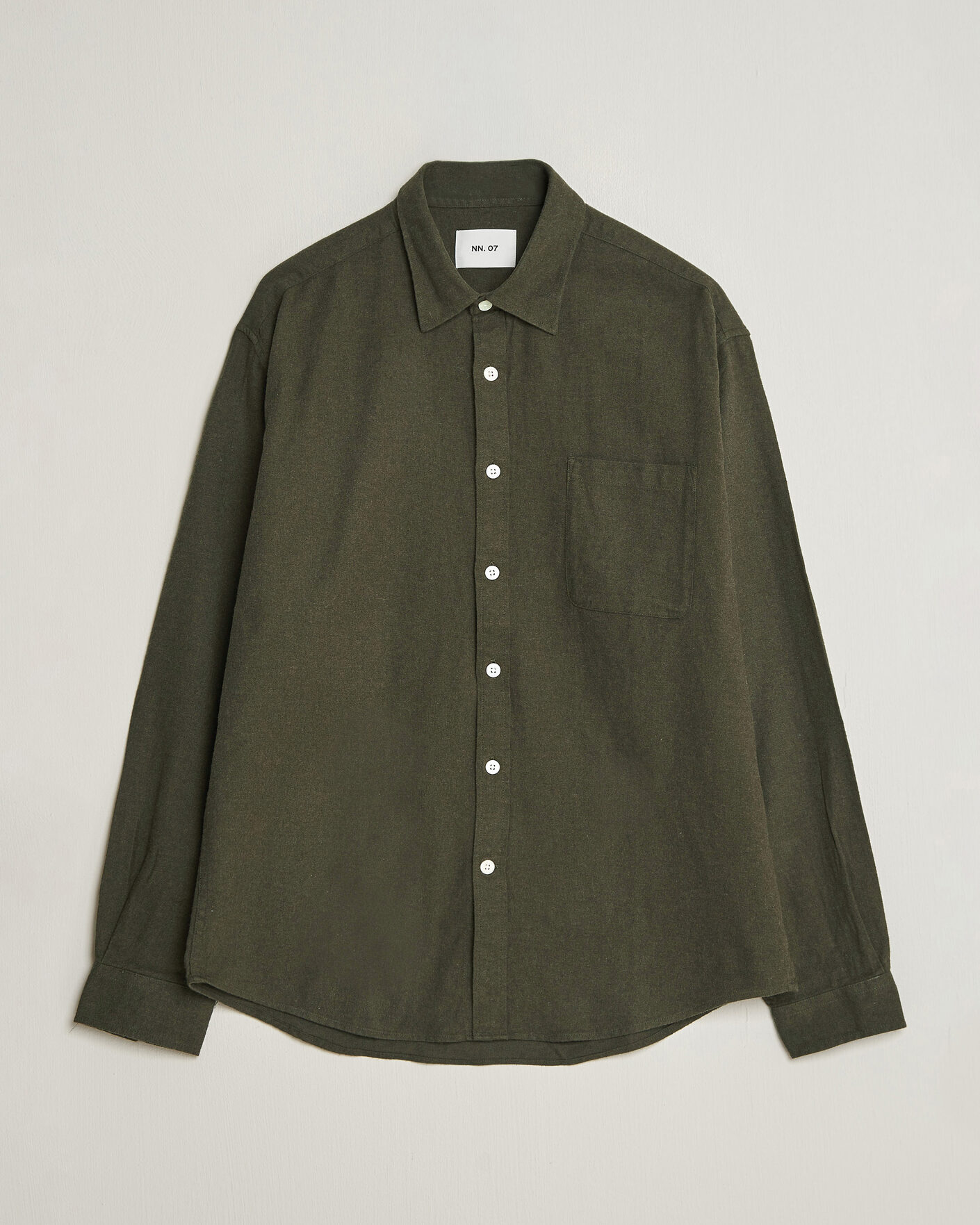 Herre | Skjorter | NN07 | Dino Brushed Flannel Shirt Dark Army