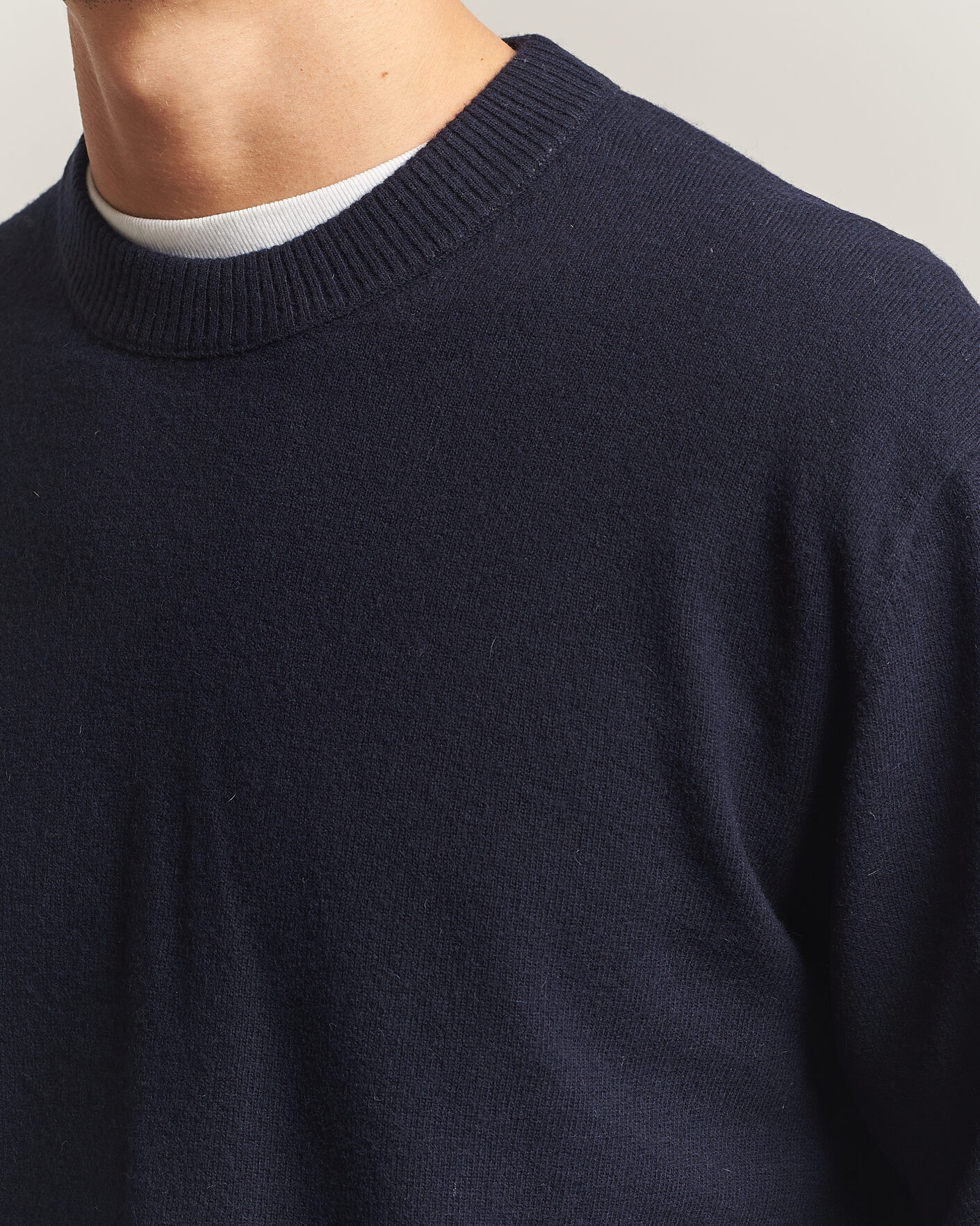 Herre | Trøjer | NN07 | Raz Lambswool Knitted Sweater Deep Navy