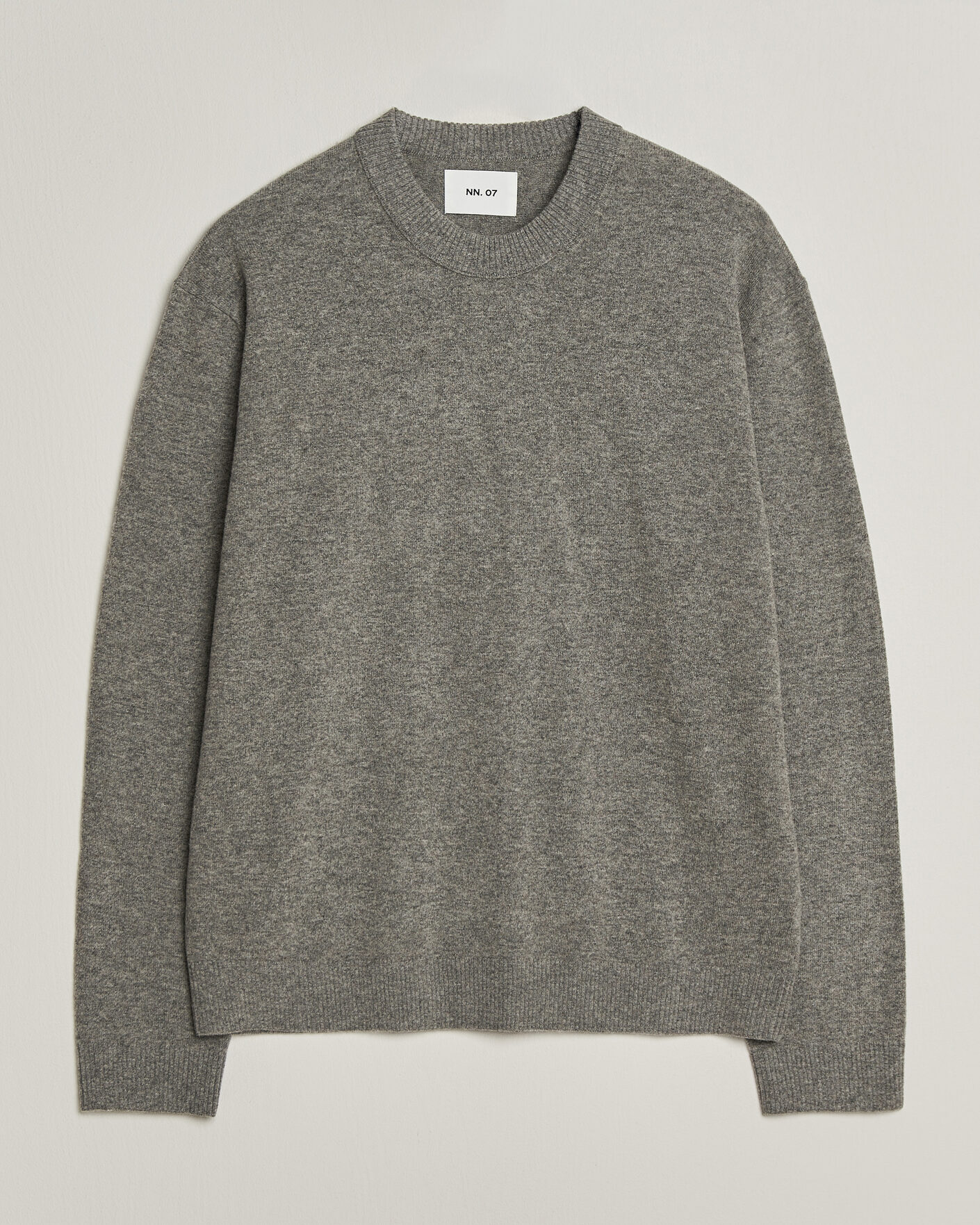 Herre | Trøjer | NN07 | Raz Lambswool Knitted Sweater Grey Melange