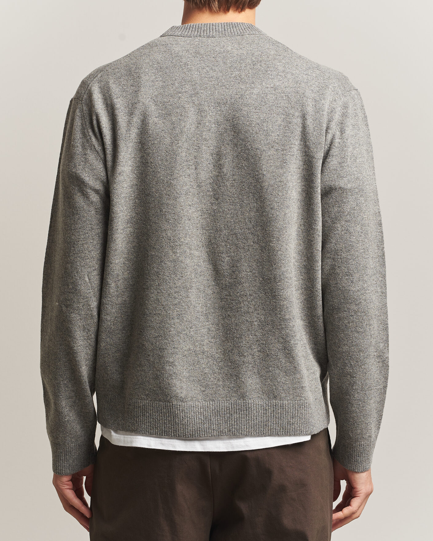Herre | Trøjer | NN07 | Raz Lambswool Knitted Sweater Grey Melange