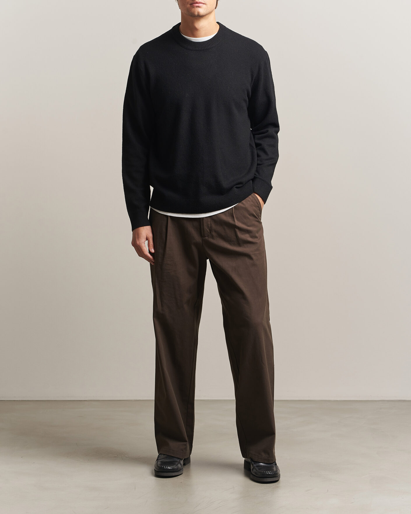 Herre | Trøjer | NN07 | Raz Lambswool Knitted Sweater Black