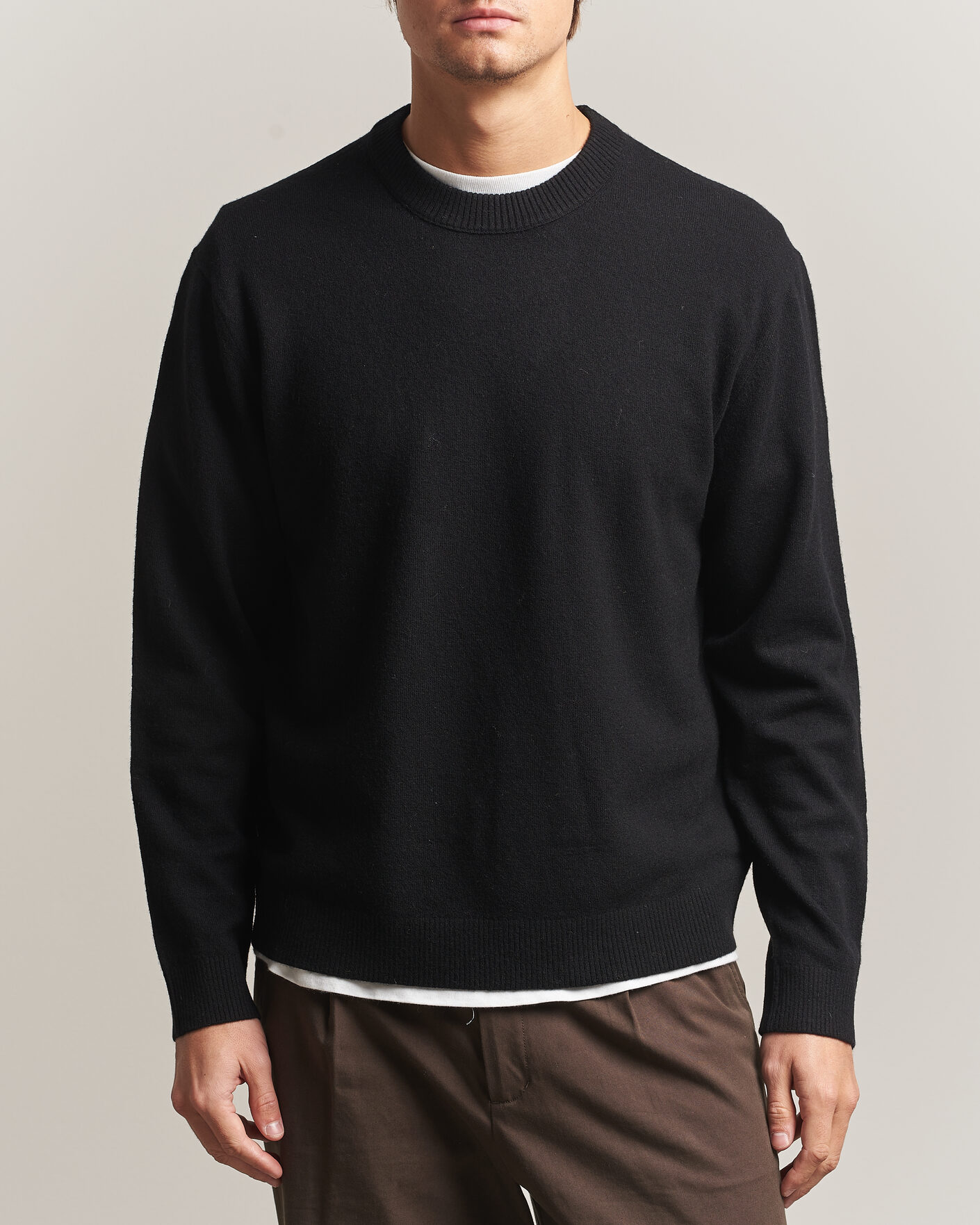 Herre | Trøjer | NN07 | Raz Lambswool Knitted Sweater Black