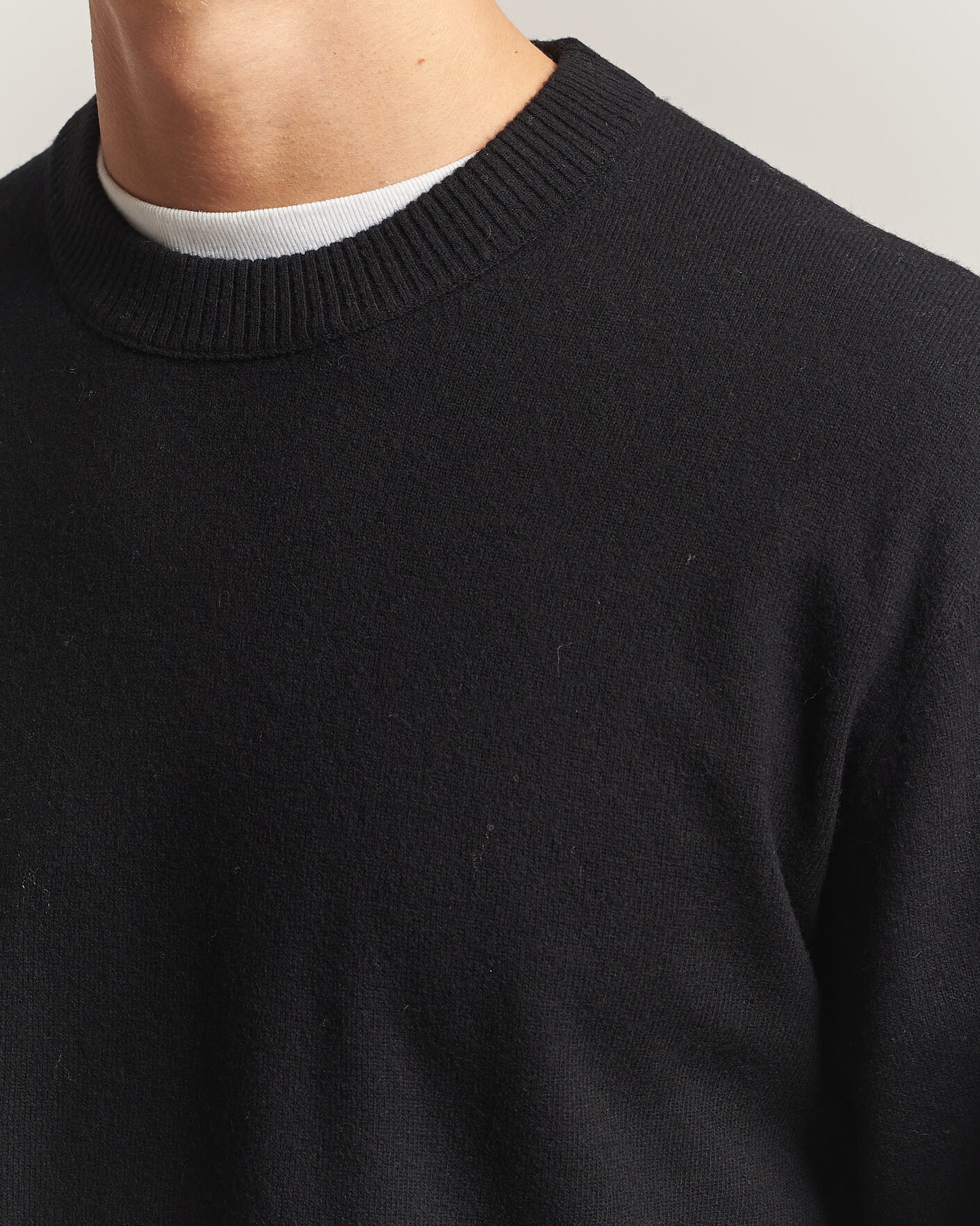 Herre | Trøjer | NN07 | Raz Lambswool Knitted Sweater Black