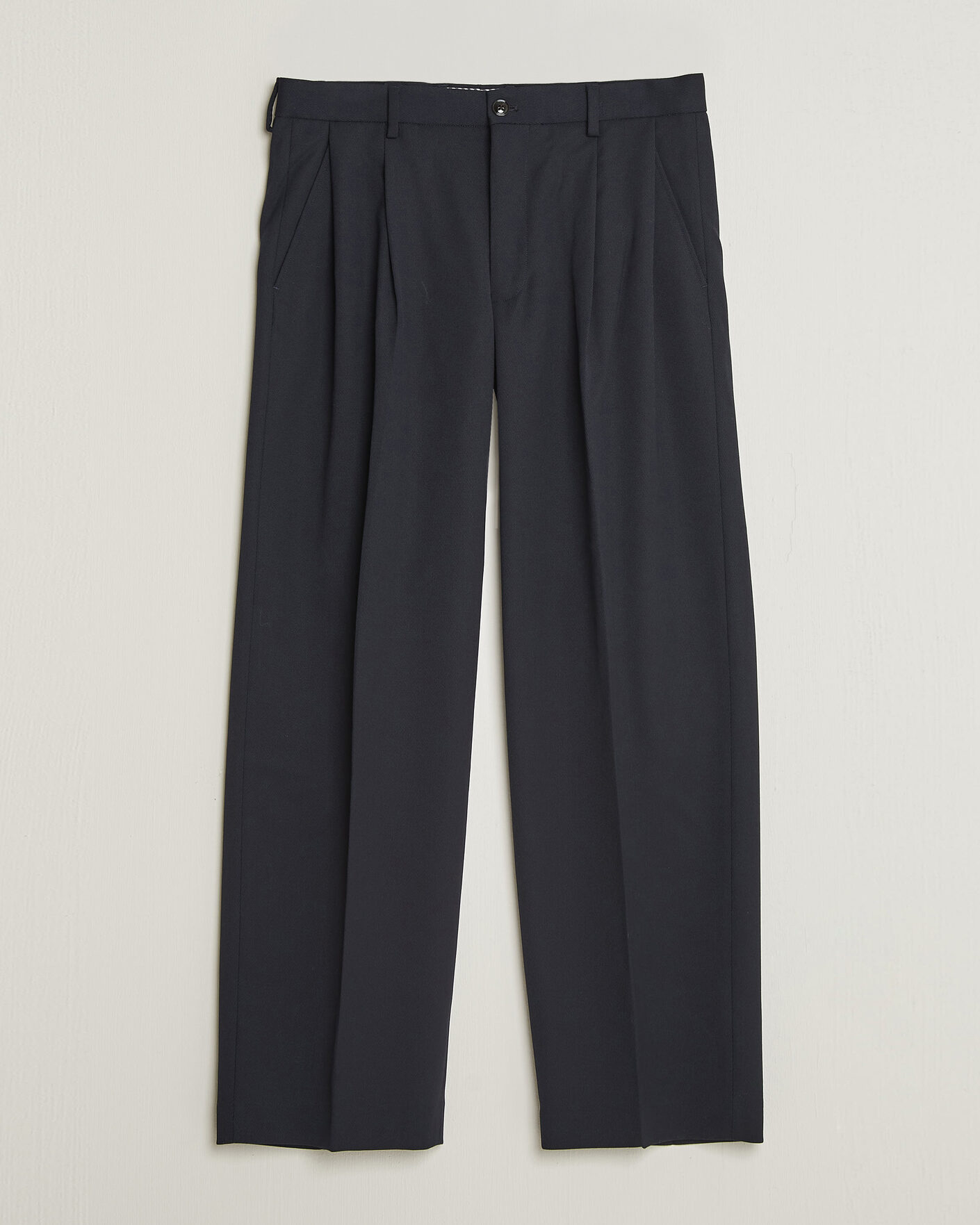 Herre | Bukser | NN07 | Justin Wool Pleated Suit Trousers Deep Navy