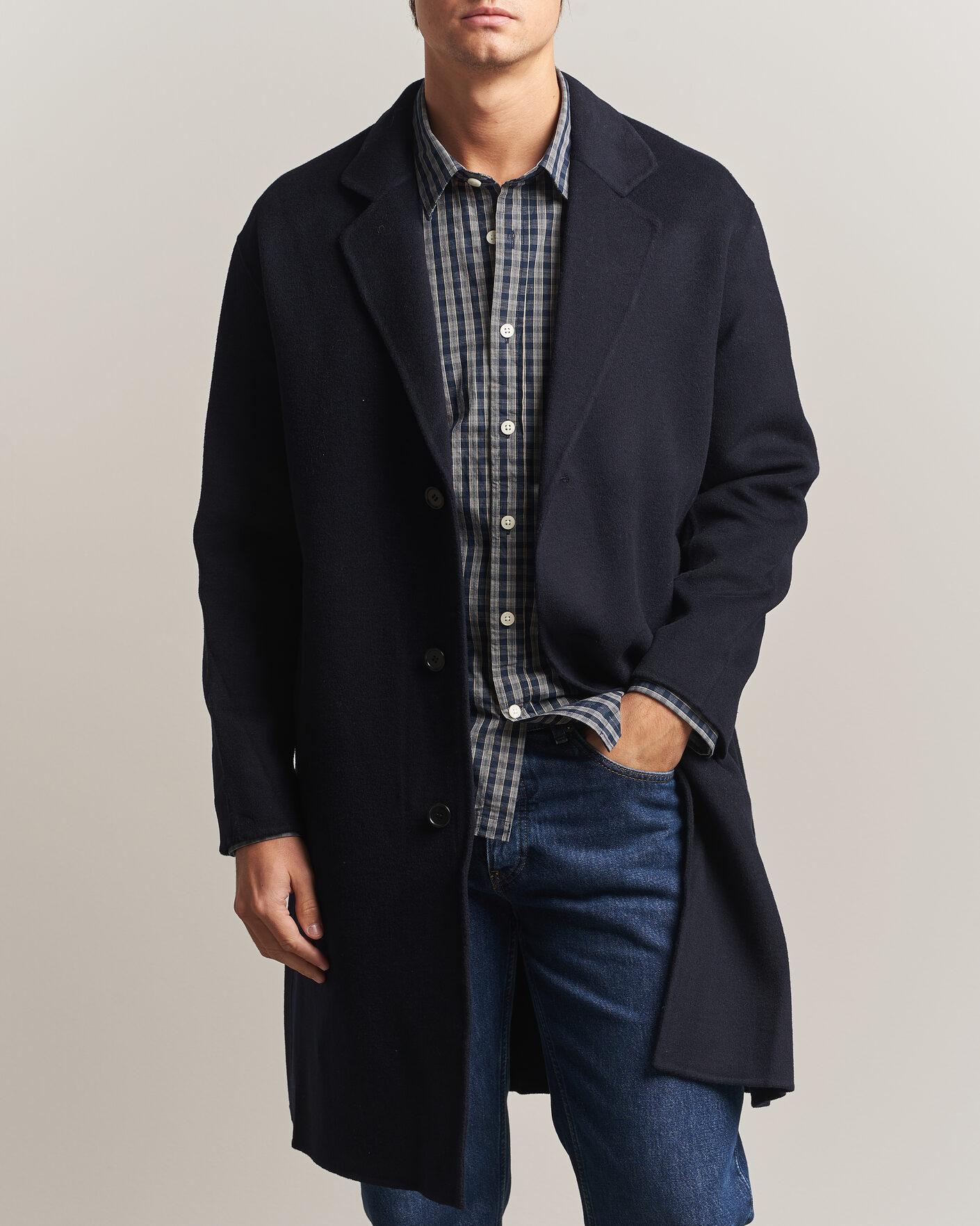 Herre | Jakker | NN07 | Kendrick Wool Coat Navy Blue