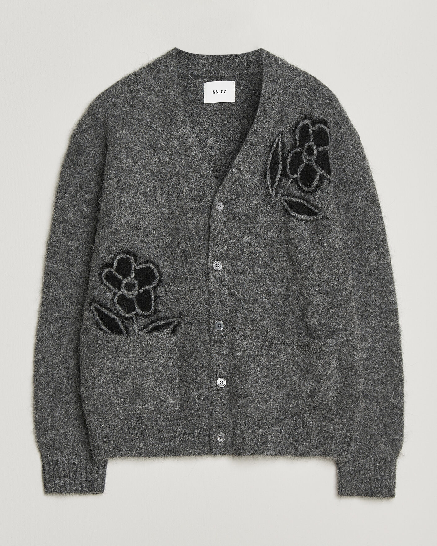 Herre | Trøjer | NN07 | Kyle Alpaca Knitted Cardigan Dark Grey Melange